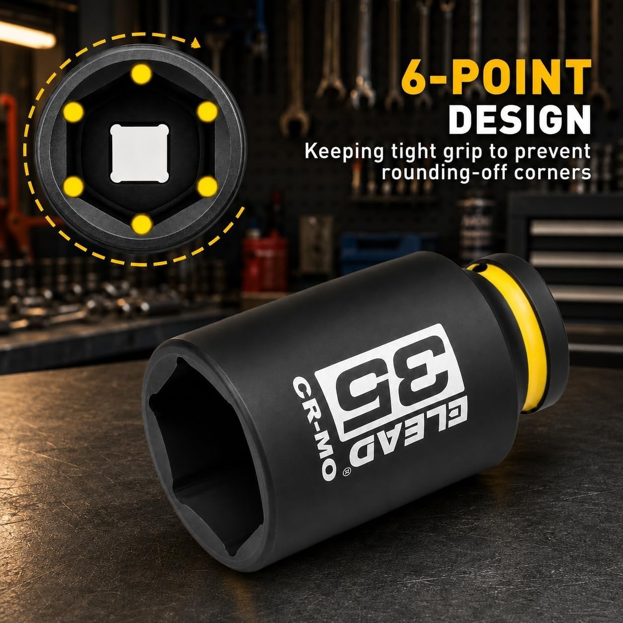 35 mm Socket 1/2″ Drive Deep Impact Socket, Metric 6 Point 1/2-inch Drive Imp…