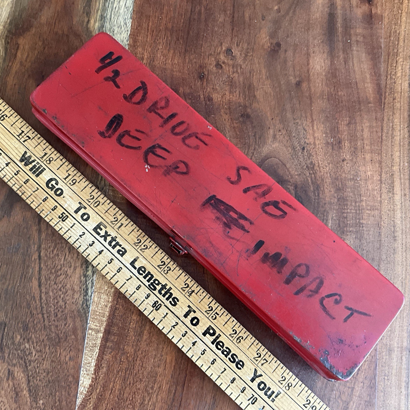 Vintage 11 Piece 1/2″ Square Drive Deep Impact Socket Set w Case 1″ to 3/8″