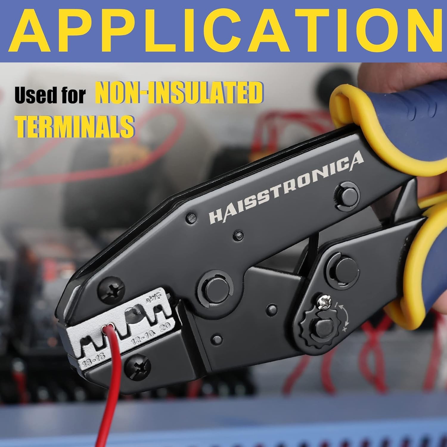 Haisstronica Crimping Tool for Non-Insulated Open Barrel Terminals Blue
