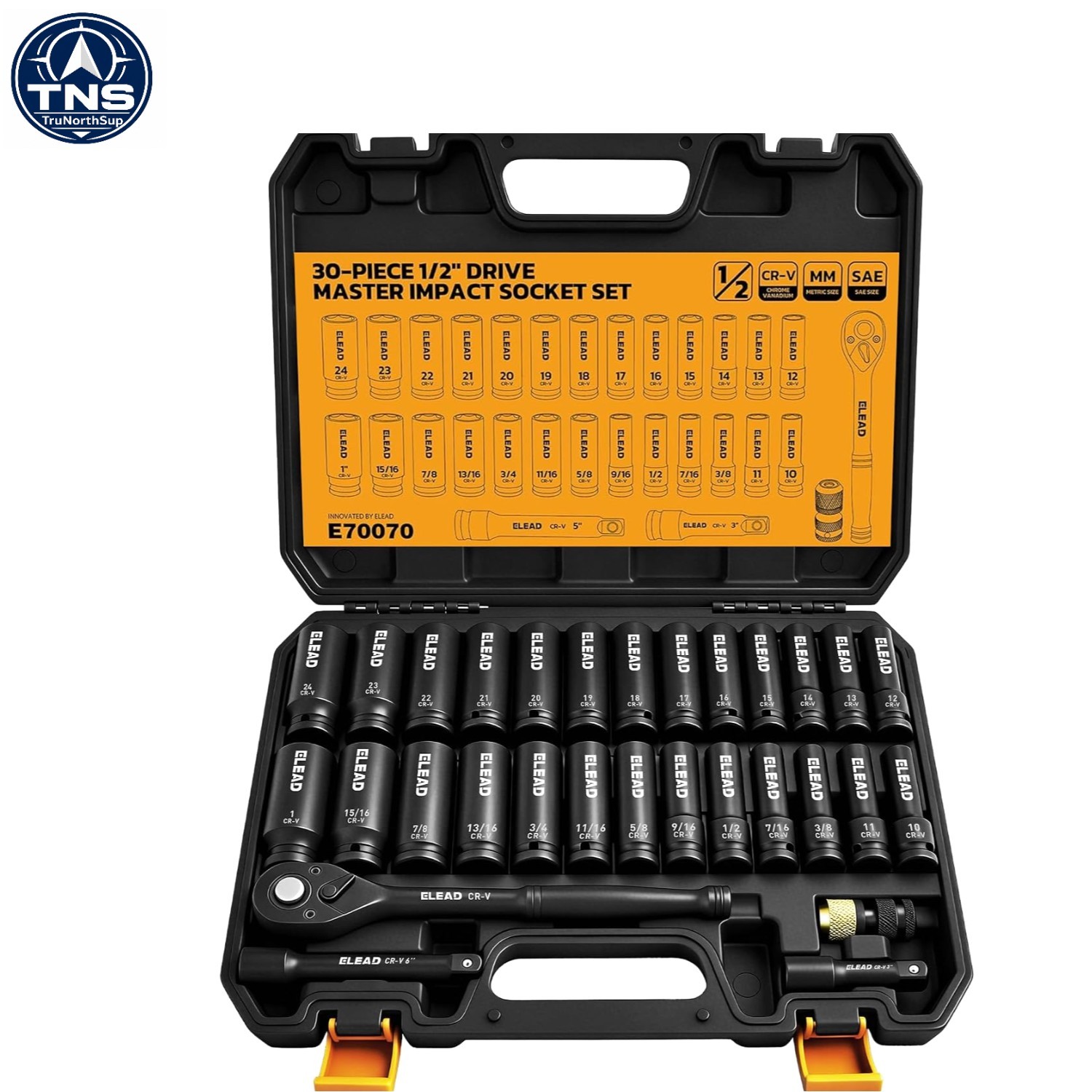 Complete 30-Piece Impact Socket Set – 1/2″ Drive with Organized Storage Case