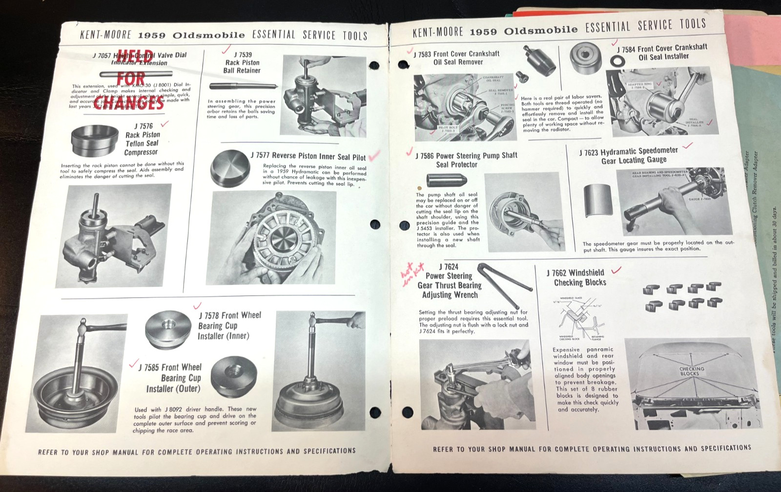 1959 Oldsmobile Kent-Moore Specialty Automotive Tool Kit