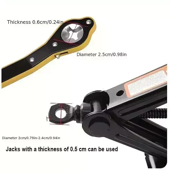 Labor-Saving Car Scissor Jack Ratchet Wrench Tire Wheel Lug Wrench Repair Tool