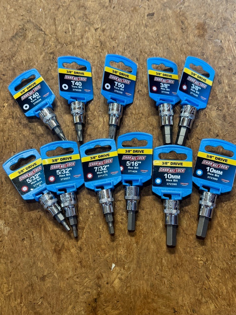 Channellock 1/4″ & 3/8″ Socket Lot 50+ Pieces New- Metric, SAE, Torx, Hex