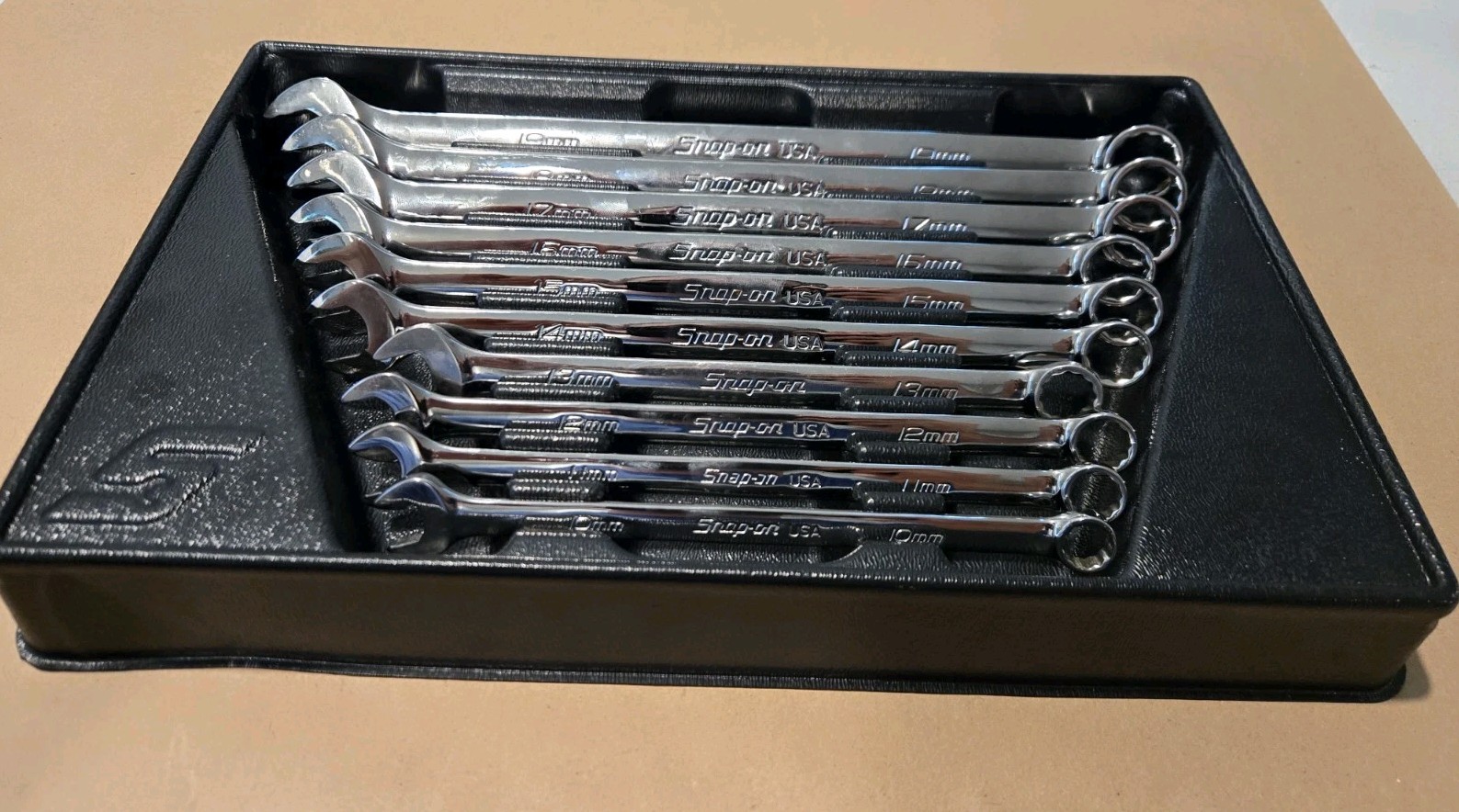 Snap On USA 10MM-19MM 12PT Metric Long Flank Drive + Combination Wrenchs READ AD