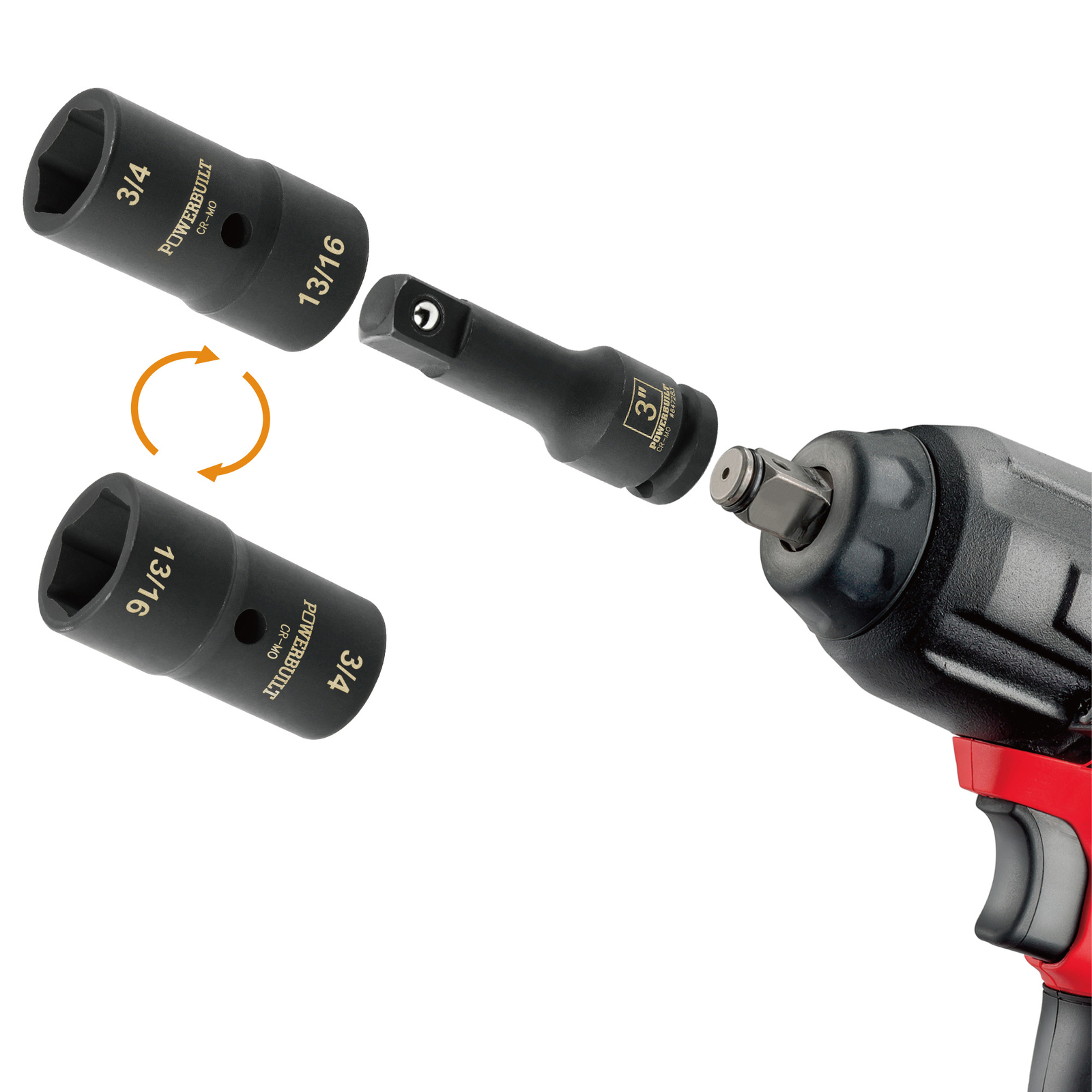 Powerbuilt 1/2 in. Double-End 3/4 in. x 13/16 in. SAE Flip Lug Nut Socket