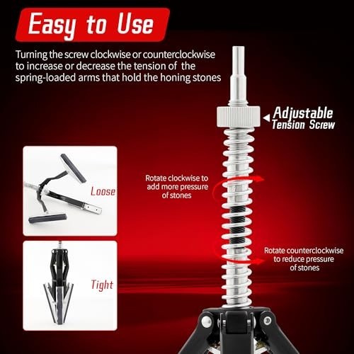 Adjustable Cylinder Hone Tool for Engine Repair, 2″ to 7″ Diameter, 3PC Stones 2