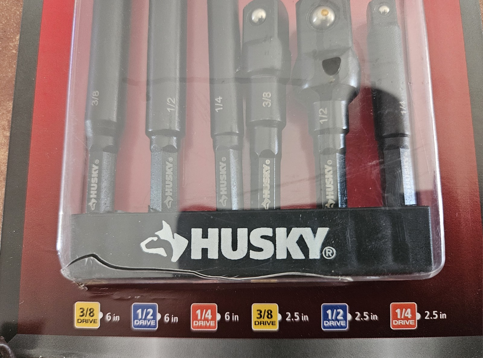 Husky 6 Piece 1/4″ Hex Impact Socket Adapter Set, HISKDRAPT6PC, NEW SEALED