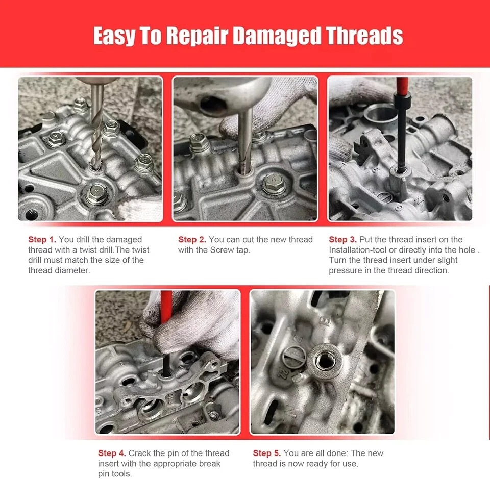 7/16-14 Inch Thread Repair Kit HSS Drill Helicoil Repair Kit SAE