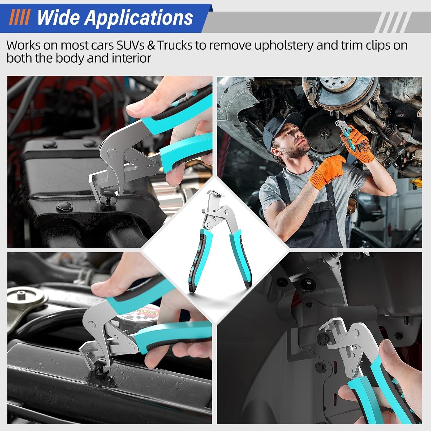 Heavy-Duty Auto Clip Remover Pliers Trim Panel Fastener Rivet Disassembly Tool