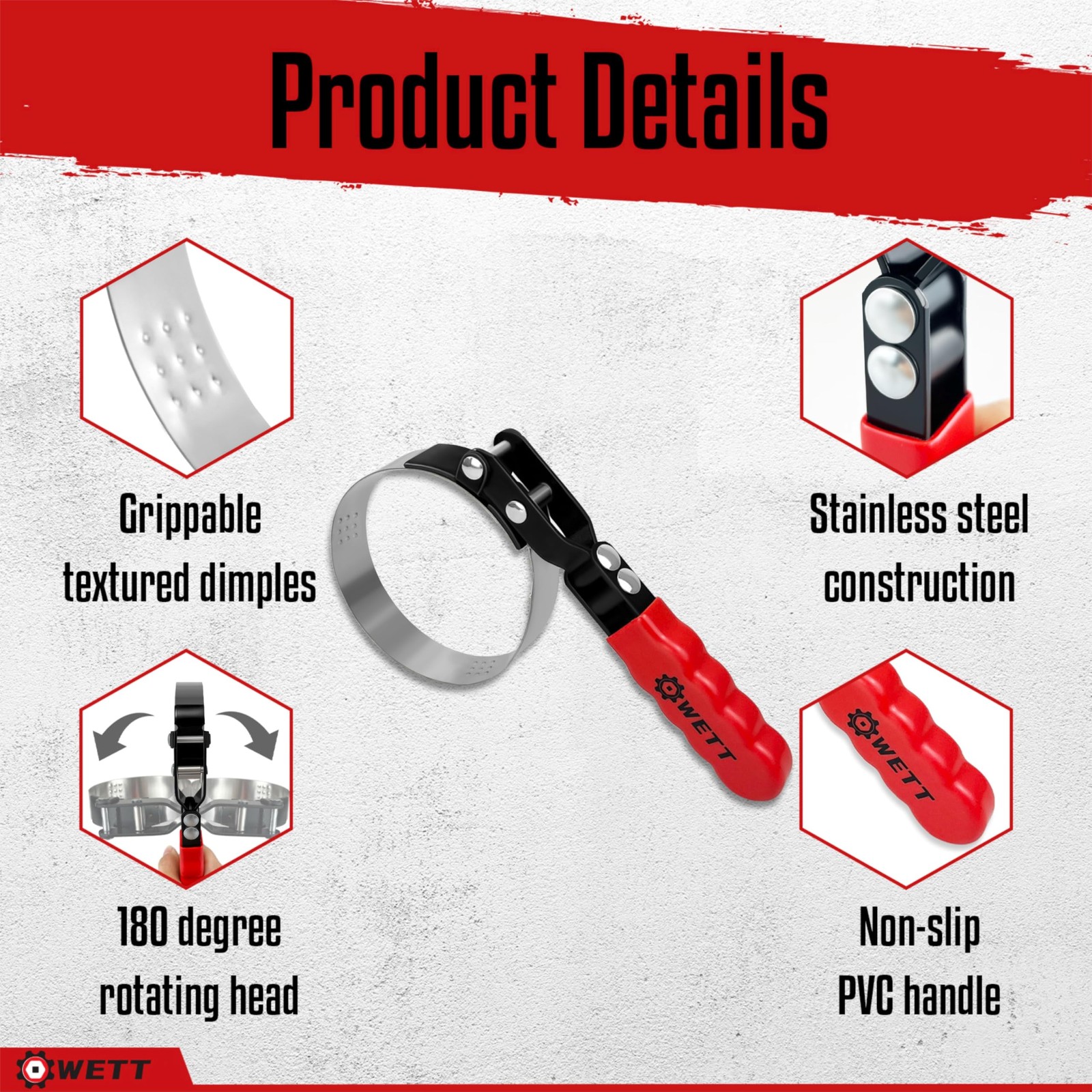 Swivel Oil Filter Wrench Set, 5-Piece Standard Oil Filter Removal Tool, with …