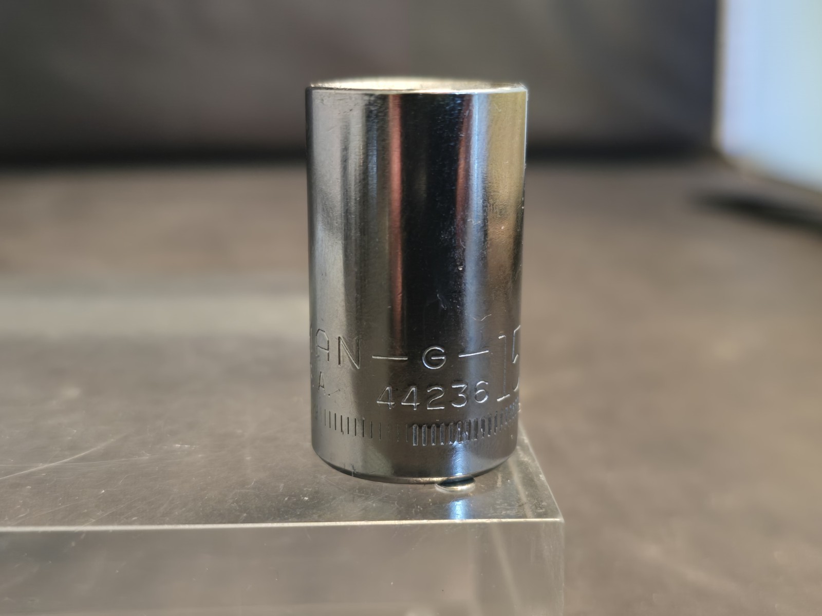 Vintage Craftsman 15mm Socket 1/2″ Dr. 12 Pt. Shallow Socket G 44236 USA