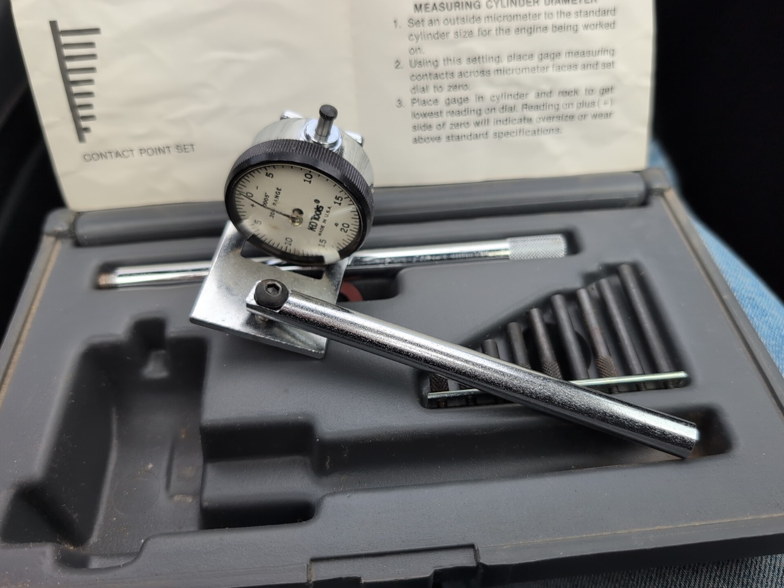 K-D Tools Cylinder Bore Gauge Set Dial Indicator Engine Measuring Tool w/ Case