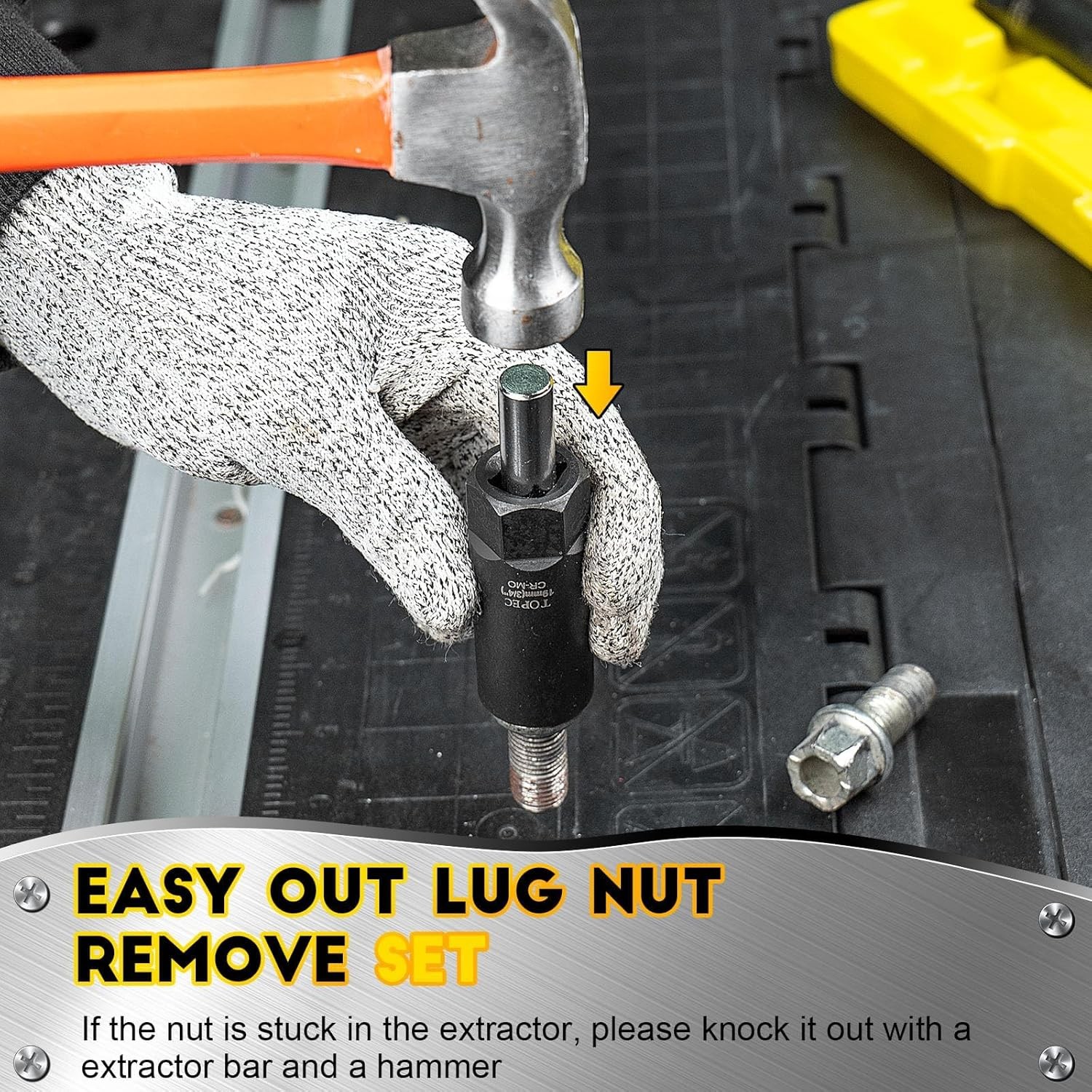 10PCS Deep Lug Nut Remover Heavy Duty, 1/2″ Drive Impact Wheel Lock Removal Kit,