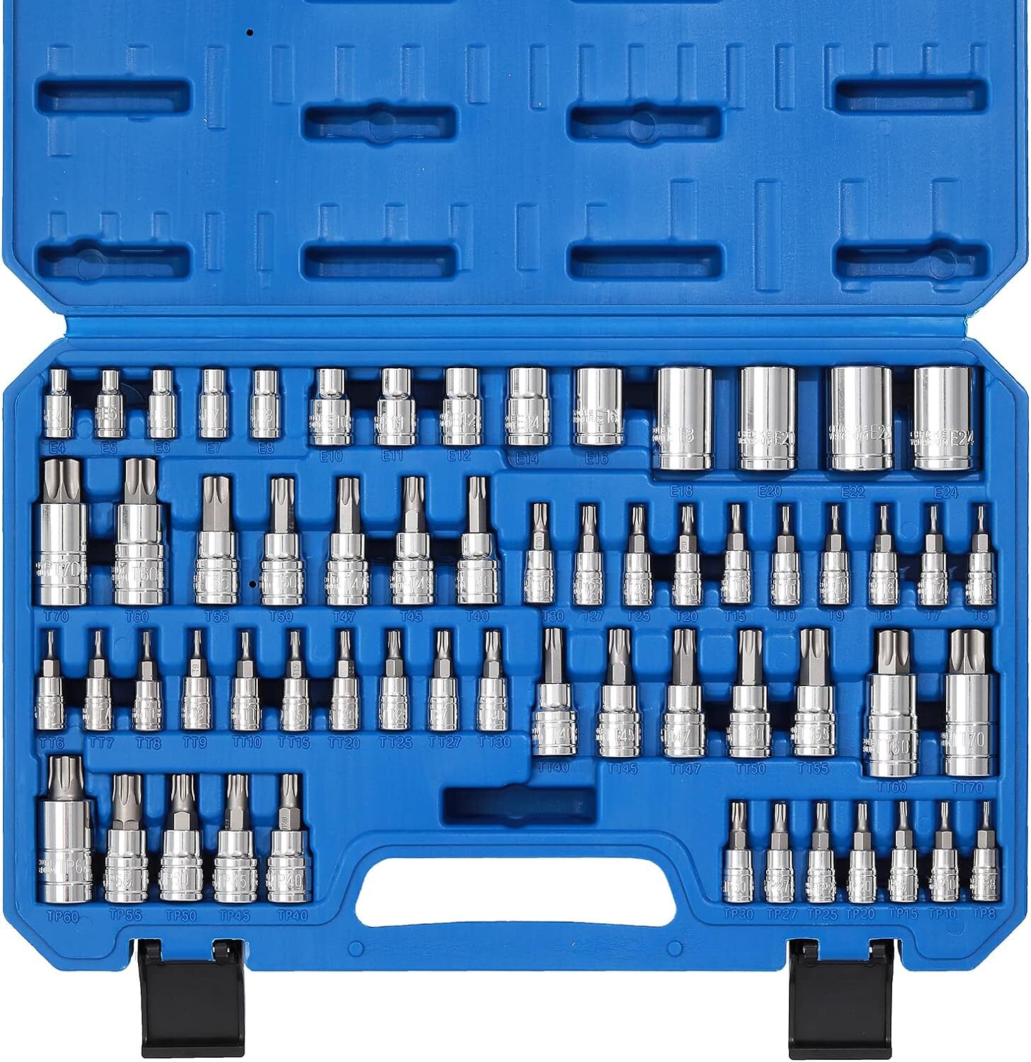 60-Piece Master Torx Bit Socket and External Torx Socket Set Set S2 Cr-V Steel