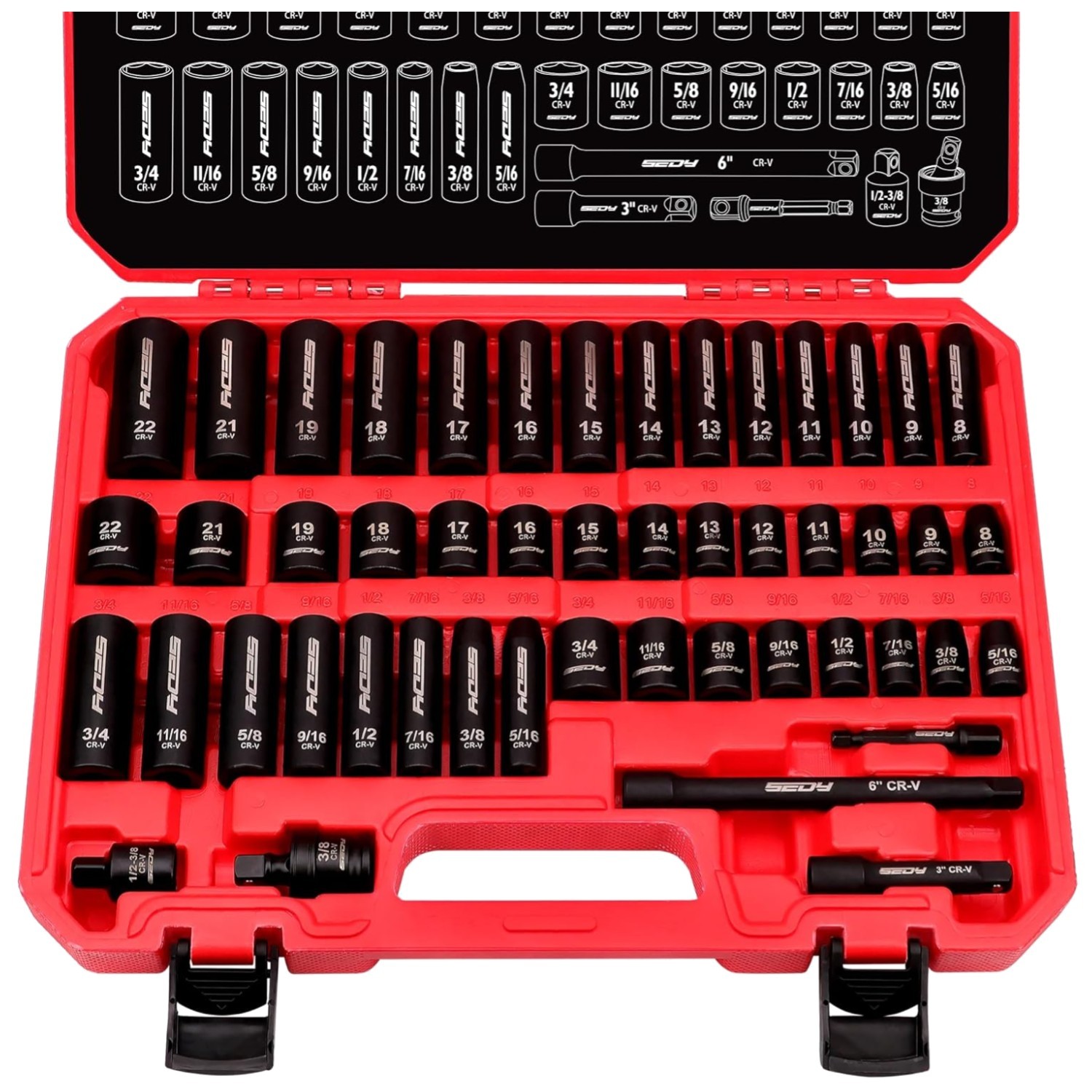 Impact Wrench Accessory Set – 49-Piece SAE & Metric
