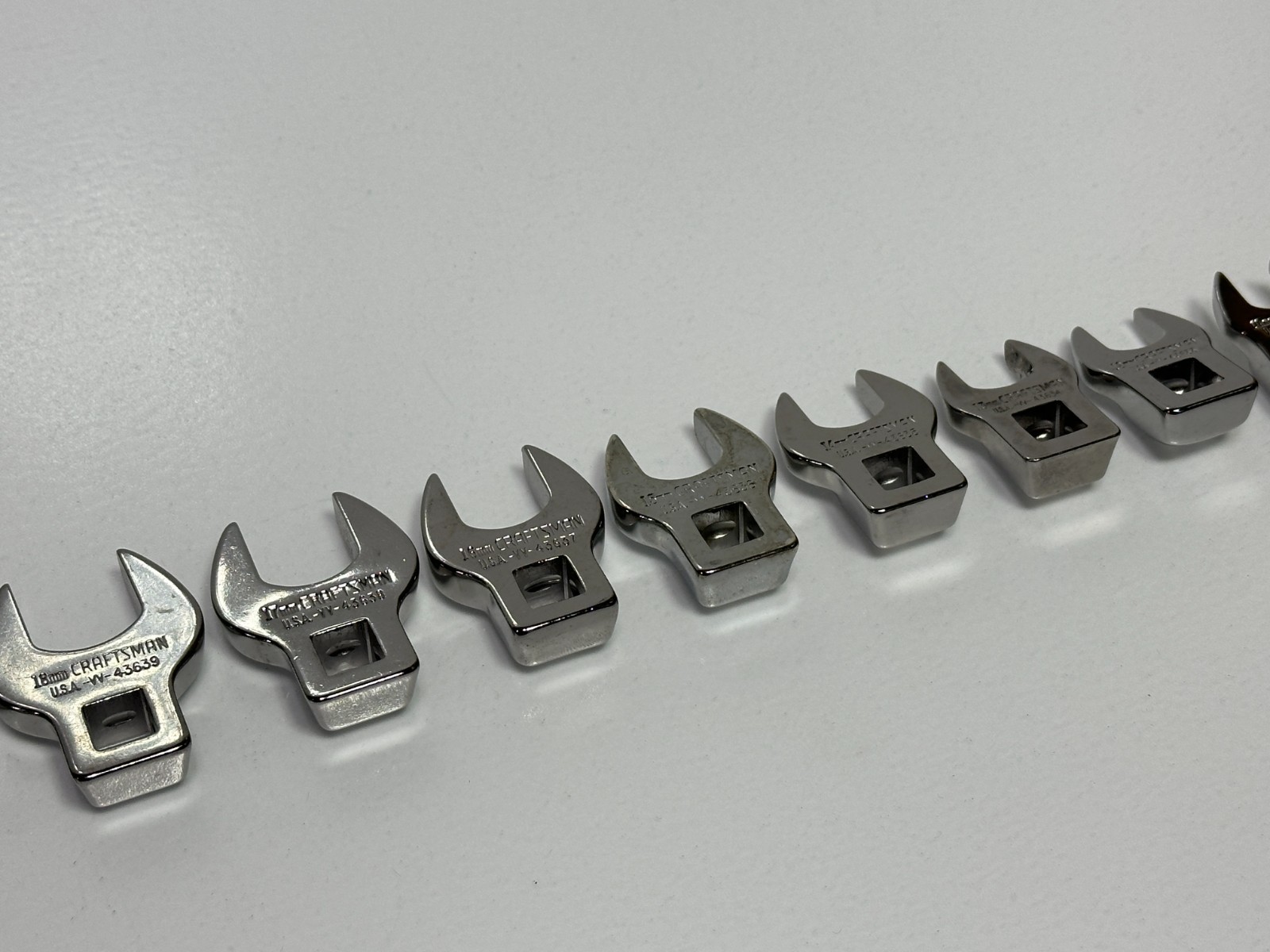 🇺🇸 Craftsman USA 4363 Metric 10mm-19mm Open-end Crowfoot Wrench Set 3/8″ Drive