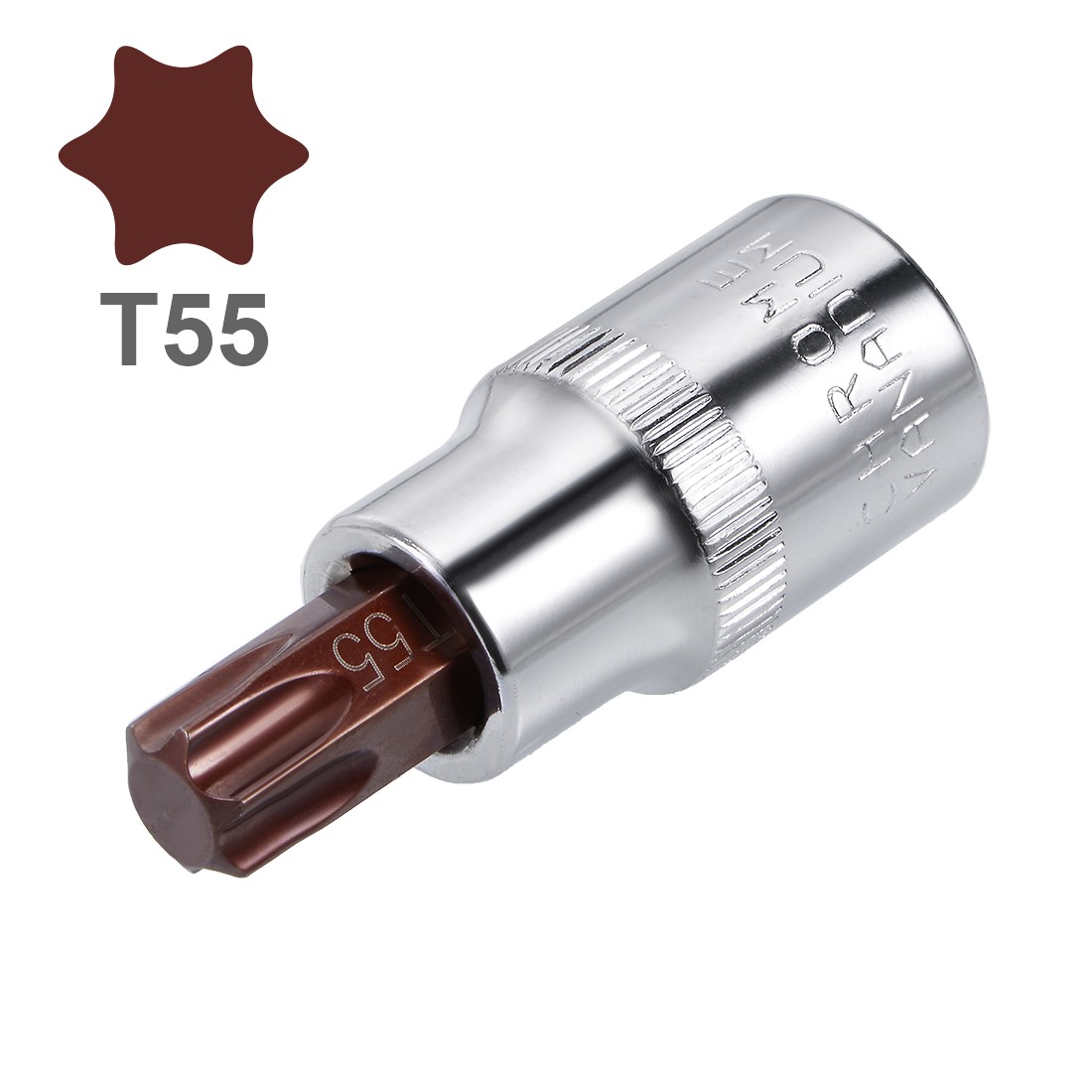 1/2-Inch Drive T55 Torx Bit Socket S2 Steel 55mm Length