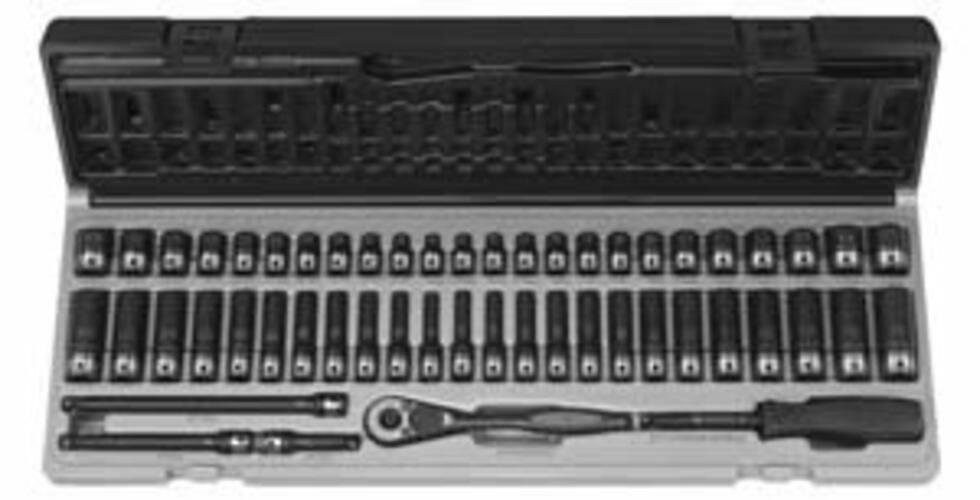 Grey Pneumatic 89653CRD 1/4″ Dr. 53pc Fract. Metric Duo-Socket Set 6-Pt