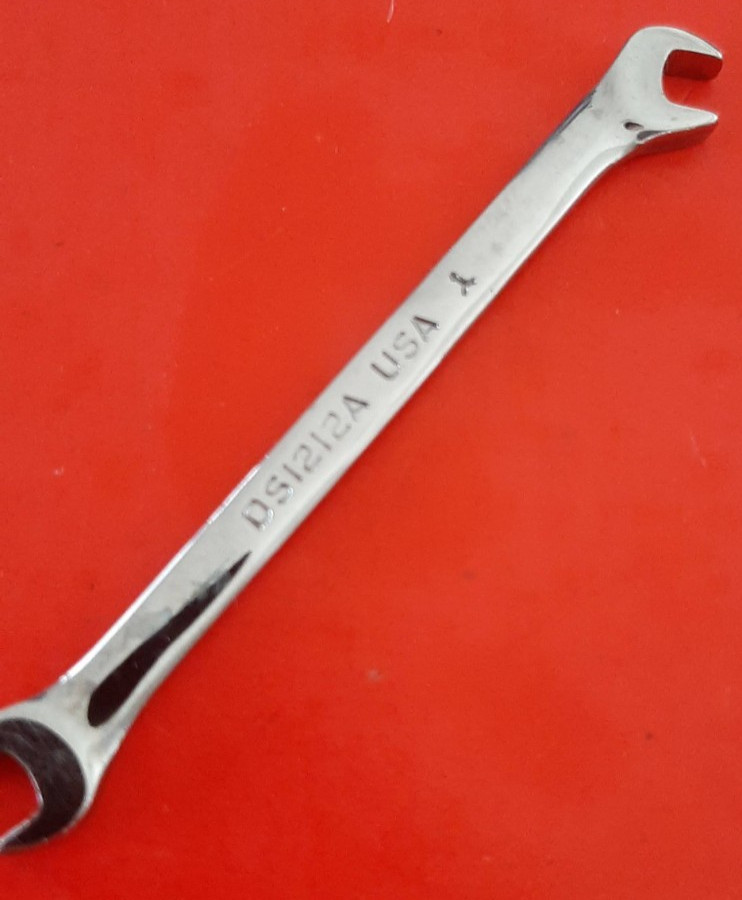 Snap-on Tools 3/16″ 15°/60° Offset Open-End Ignition Wrench DS1212A ENGRAVED 325