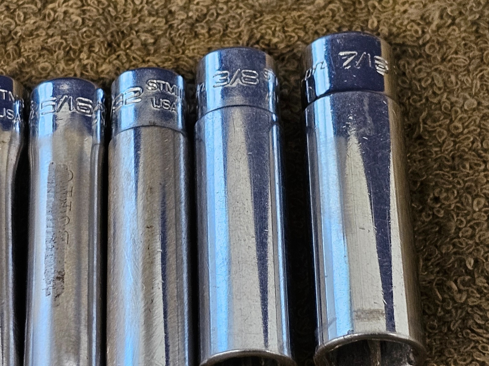 8 Snap on Deep Well Socket Set 1/4″ Drive Sae 7/16 3/8 11/32 5/16 7/32 3/16 STM
