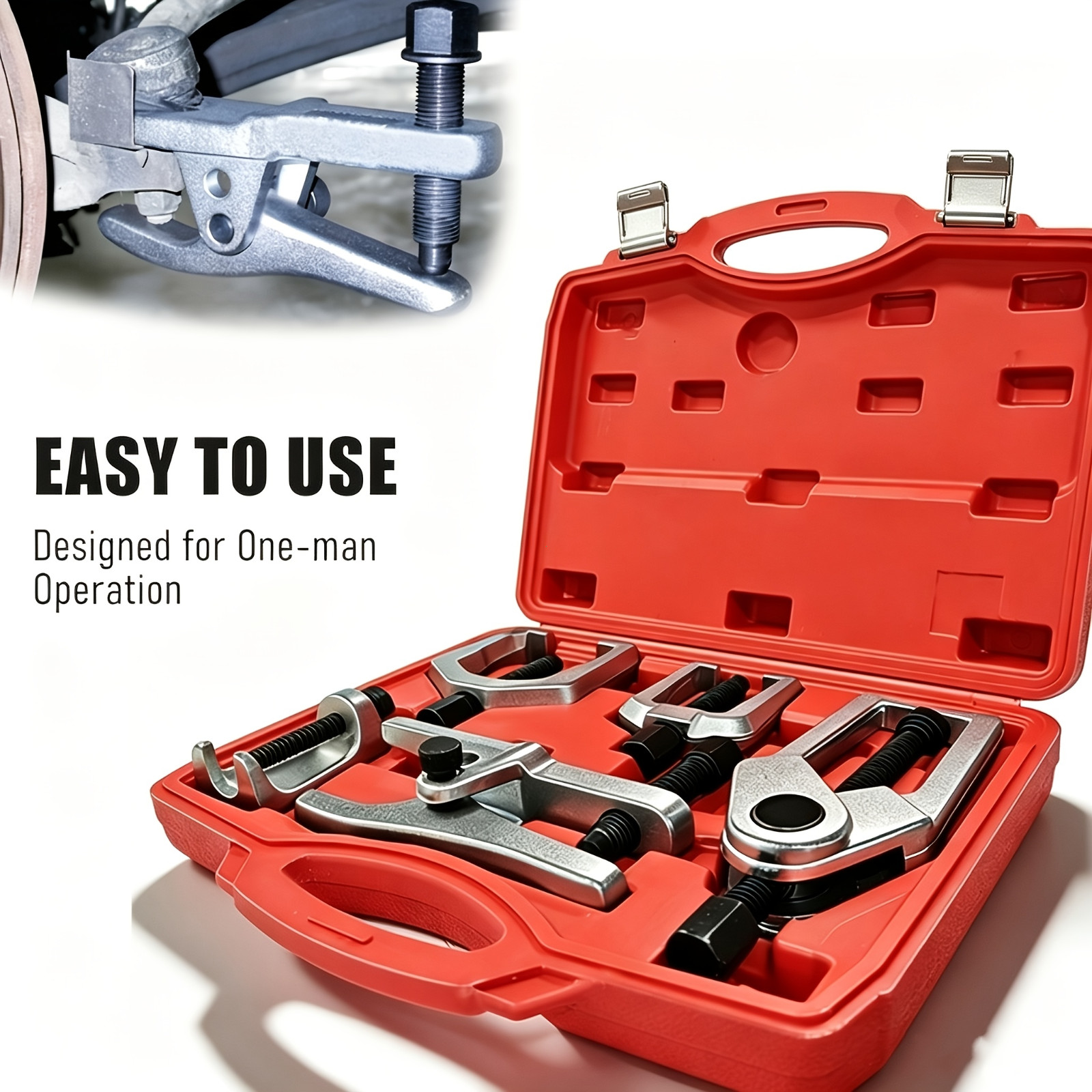 5-piece set of tie rod end puller, ball joint puller, multi-functional ram for