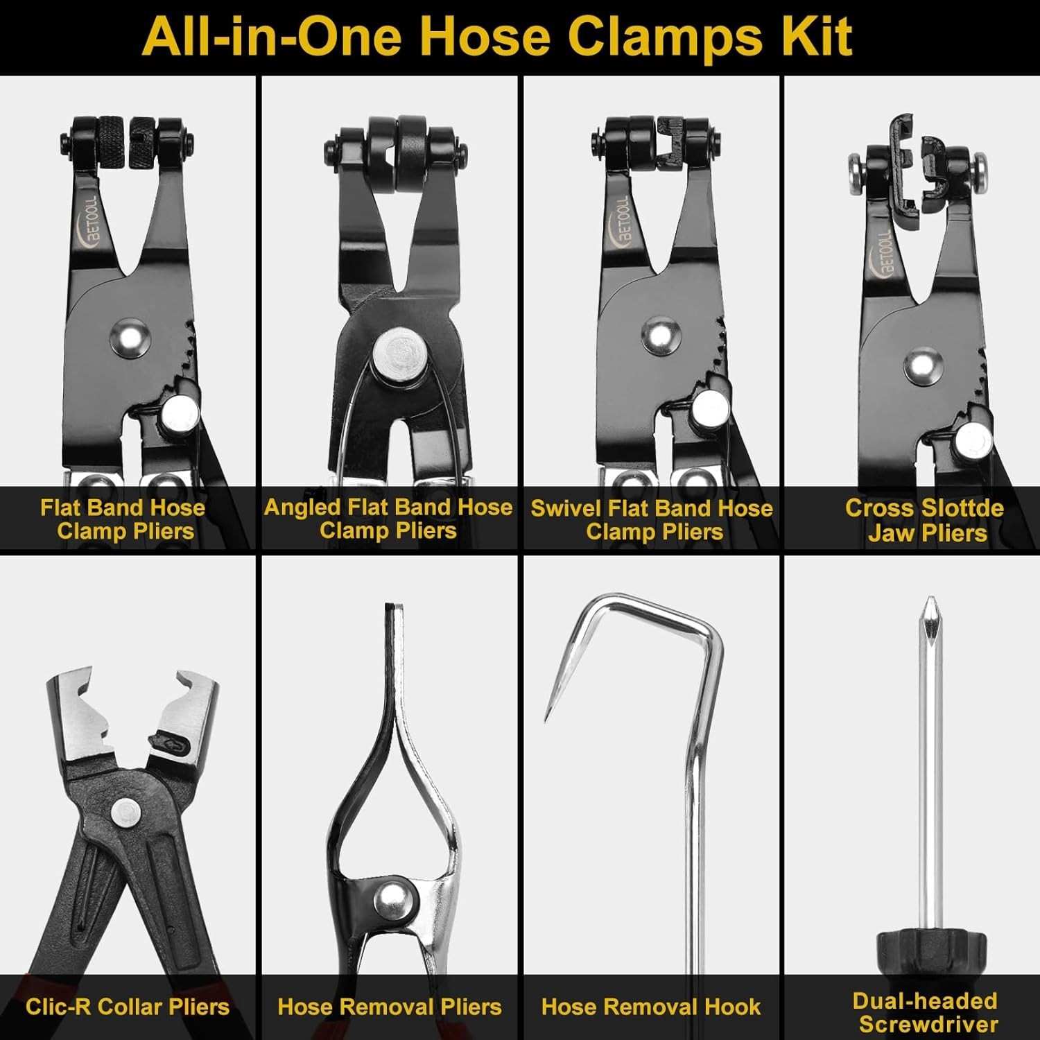 High-Quality 9pc Hose Clamp Pliers Set – Corrosion-Resistant & User-Friendly