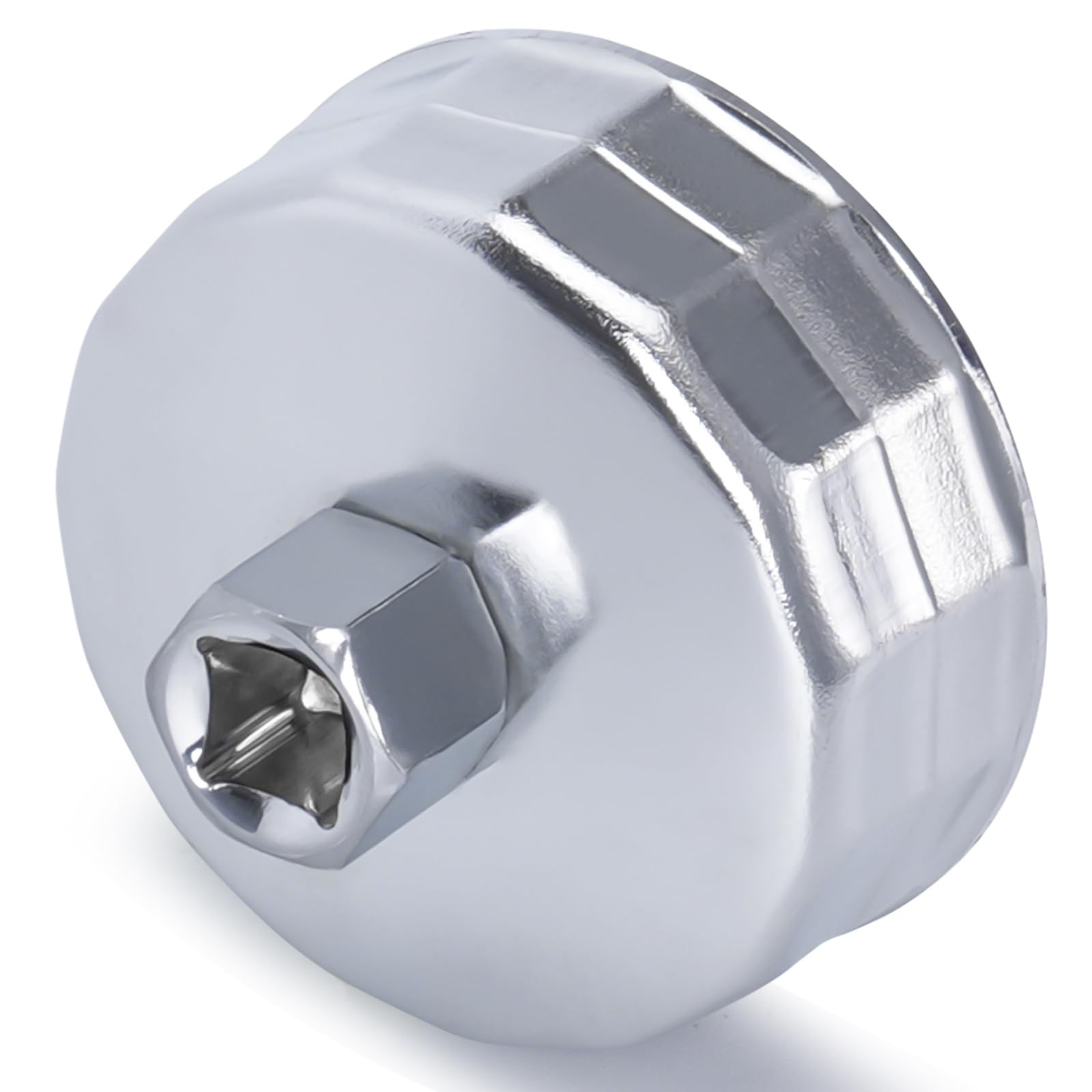 73-74mm 15 Flutes Oil Filter Cap Wrench Removal Tool Socket Compatible Silver