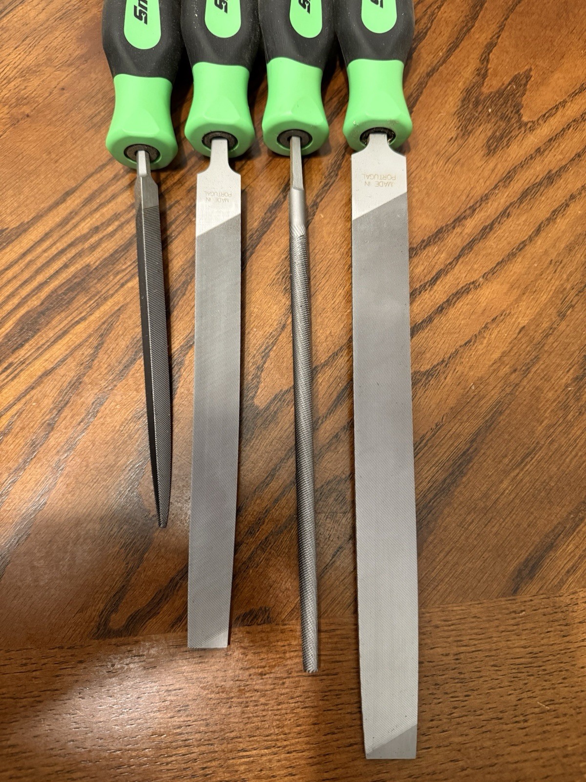 Snap on tools Green 4 pc file handle set with pouch SGHBF500AG NEW
