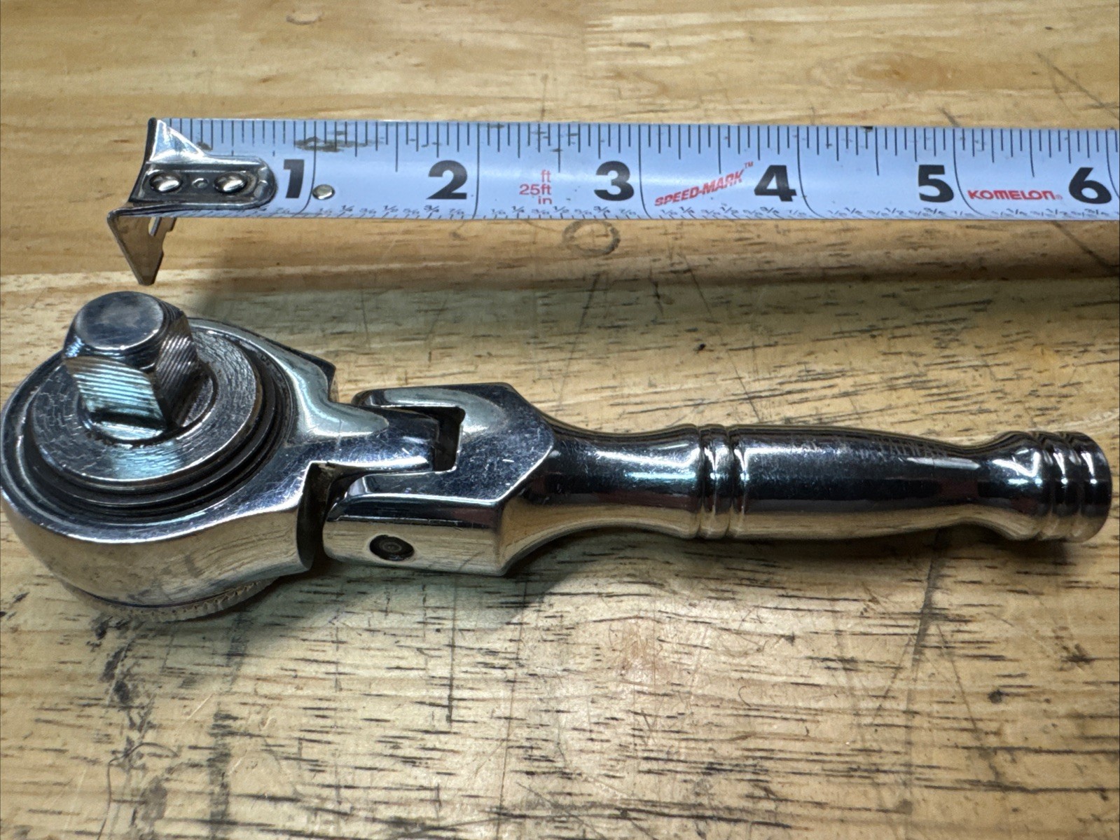 Stubby Flex-Head 3/8″ Drive Ratchet Unbranded 5″ Long Nice! Works Great!