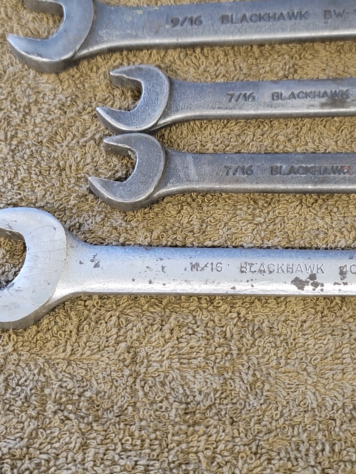5 Blackhawk Combination Open End Wrench Sae 7/8 11/16 5/8 9/16 7/16″ Black BW
