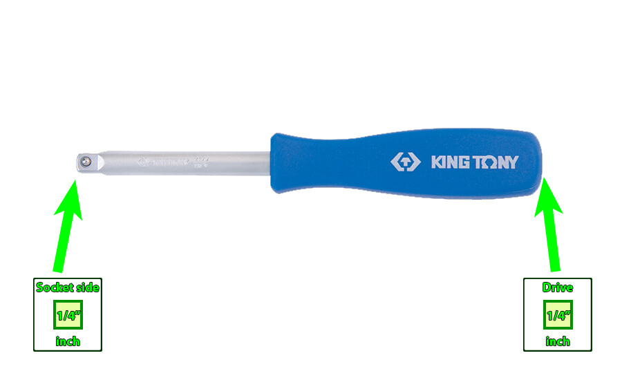 1/4” Drive Driving Handle Extension Bar 1/4″ Female Handle 1/4inch to 1/4inch.
