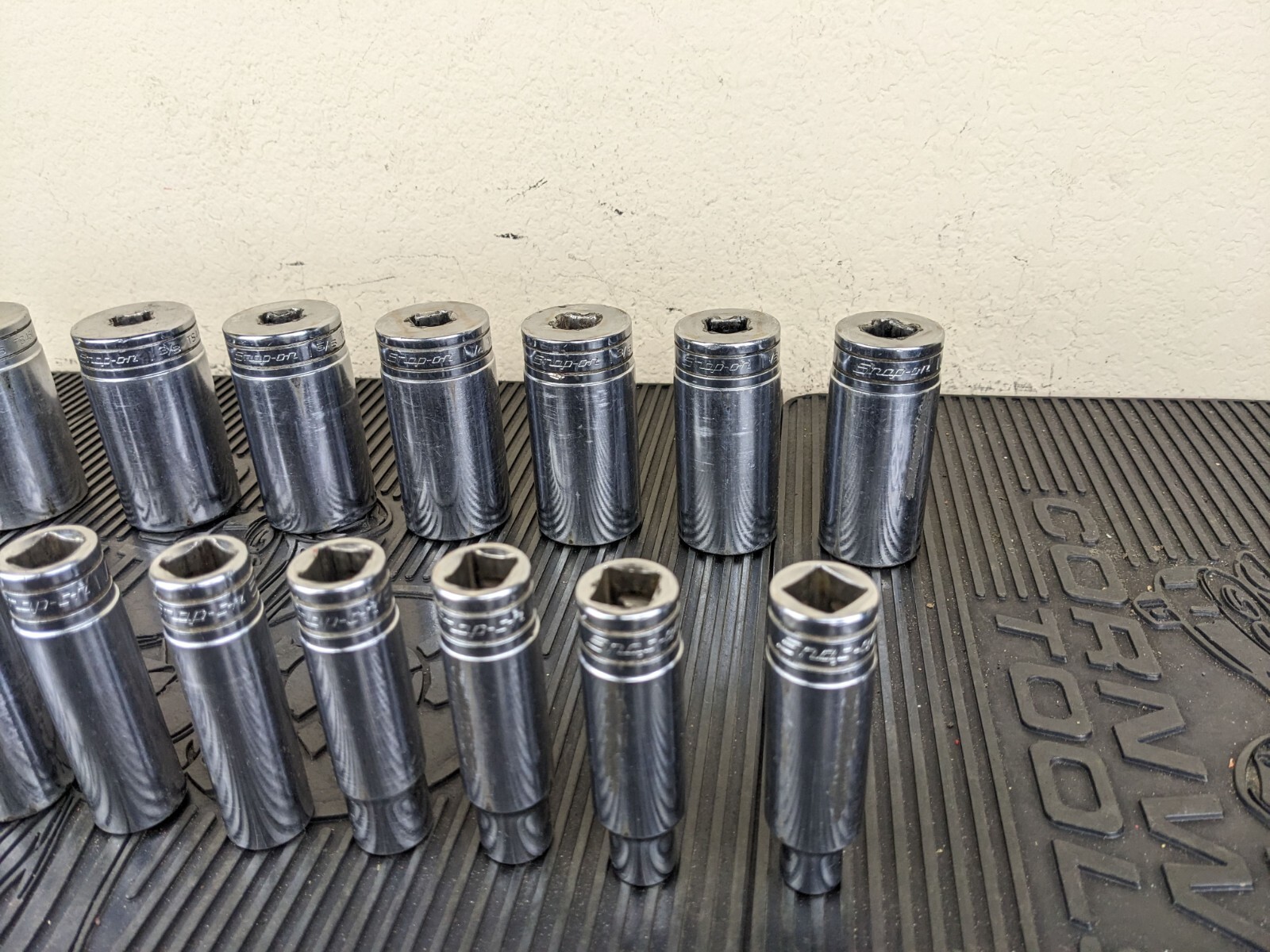 #bg790 Snap On 19 Piece 1/2″ Drive SAE Deep Socket Set 3/8-1-1/2″ USA