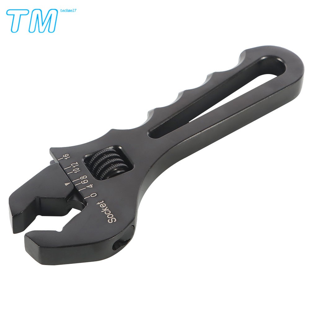 Aluminum 3AN 4AN-16AN Adjustable Wrench Tool Spanner For Hose End Fitting Black