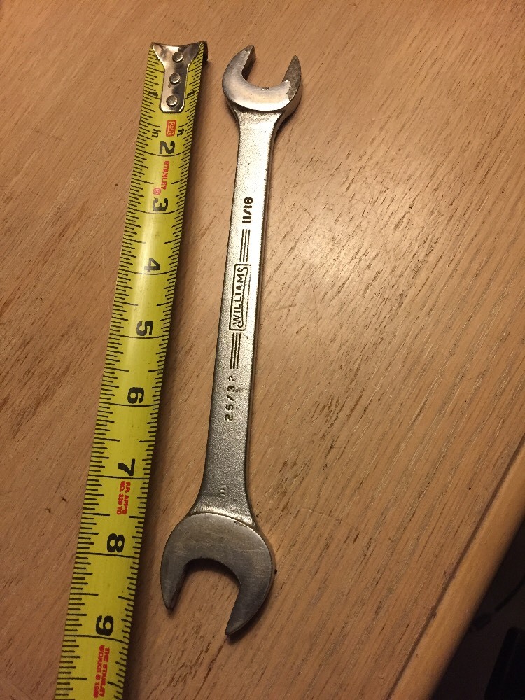 Williams Superrench Tool USA Vintage Open End 25/32-11/16 Wrench 9″Long Free🚢