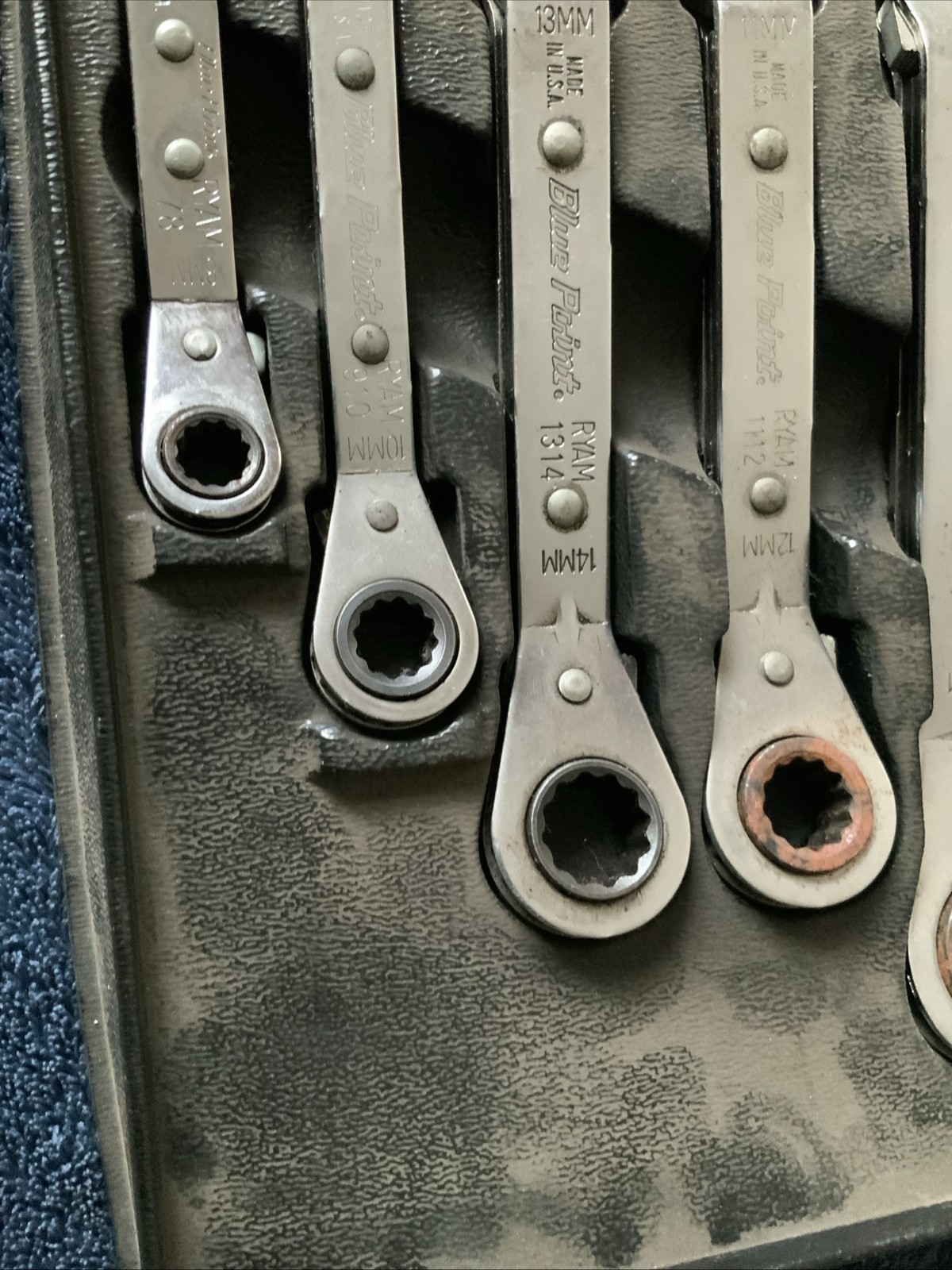 Blue Point 5pc 25 Degree Offset Ratcheting Wrench Set, Ryam….metric….