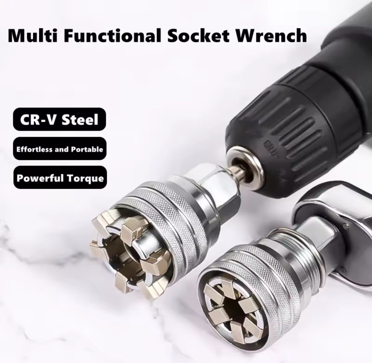 Universal Socket Adapter 10-19mm Adjustable Magic Wrench Sleeve 3/8 Drive