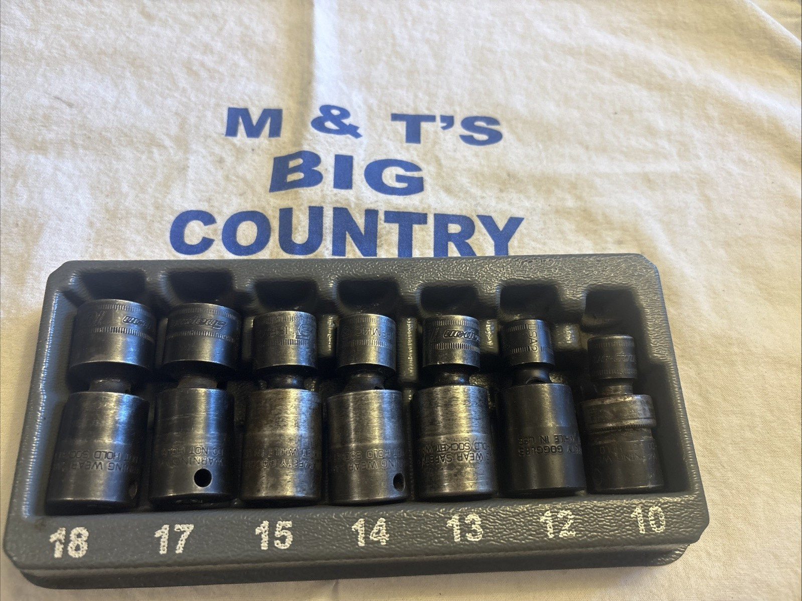 Snap-on USA 3/8″ Dr 6pt Metric Swivel Impact Socket Set (10-15, 17 and 18 m)