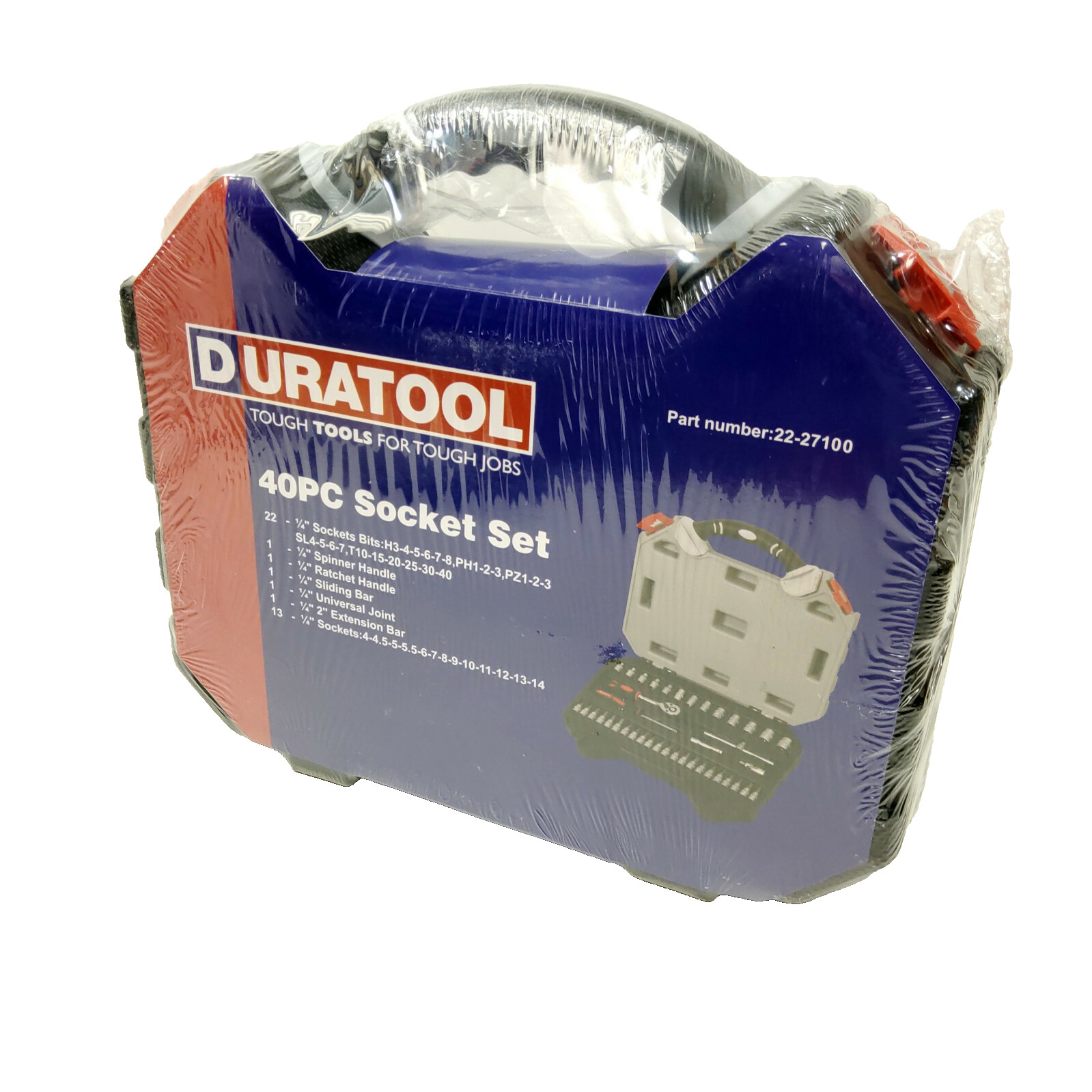 Brand New Duratool 40 Piece 1/4″ Drive Metric Socket Set 22-27100