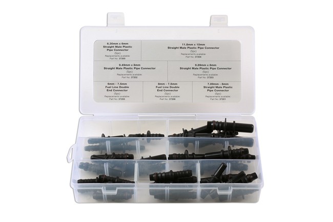 CONNECT 34032 Straight Fuel Line Pipe Connectors Assortment -30°C To 120°C 35pc