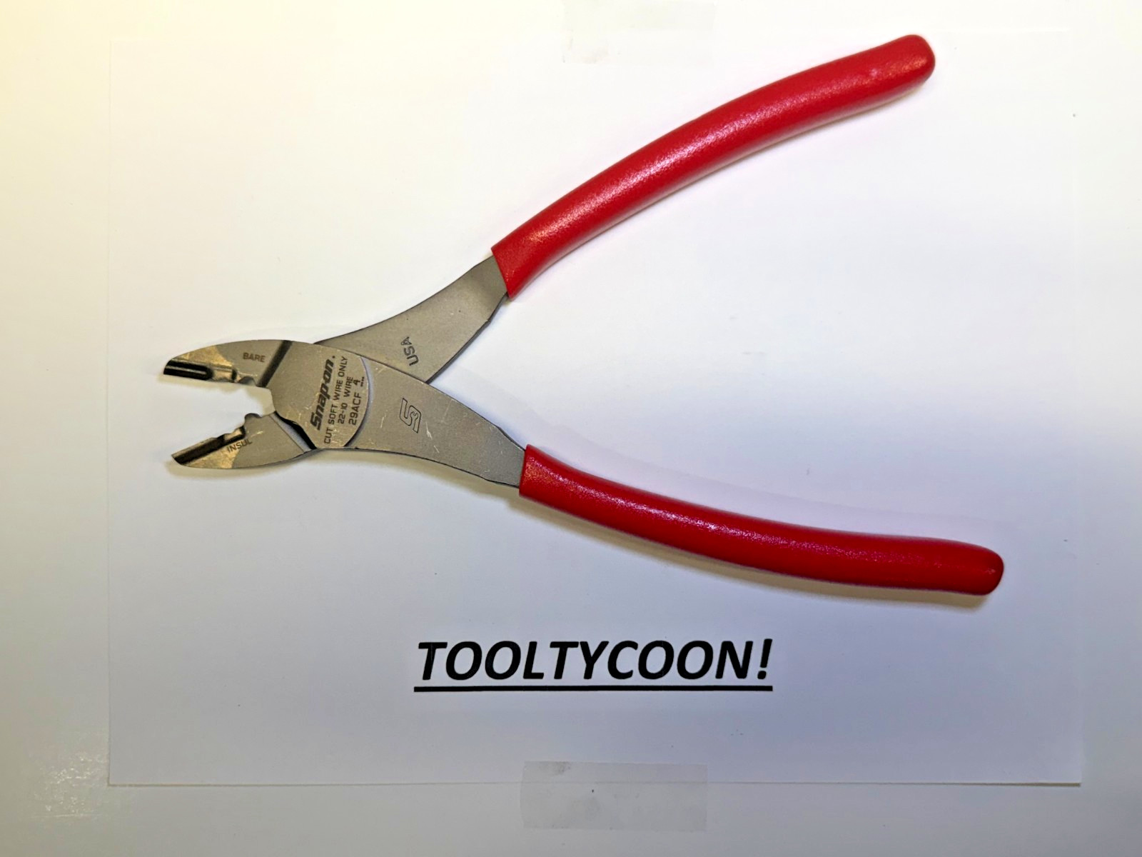 Snap-on Tools USA NEW Red Soft Grip 9″ Wire Terminal Cutter Crimping Plier 29ACF