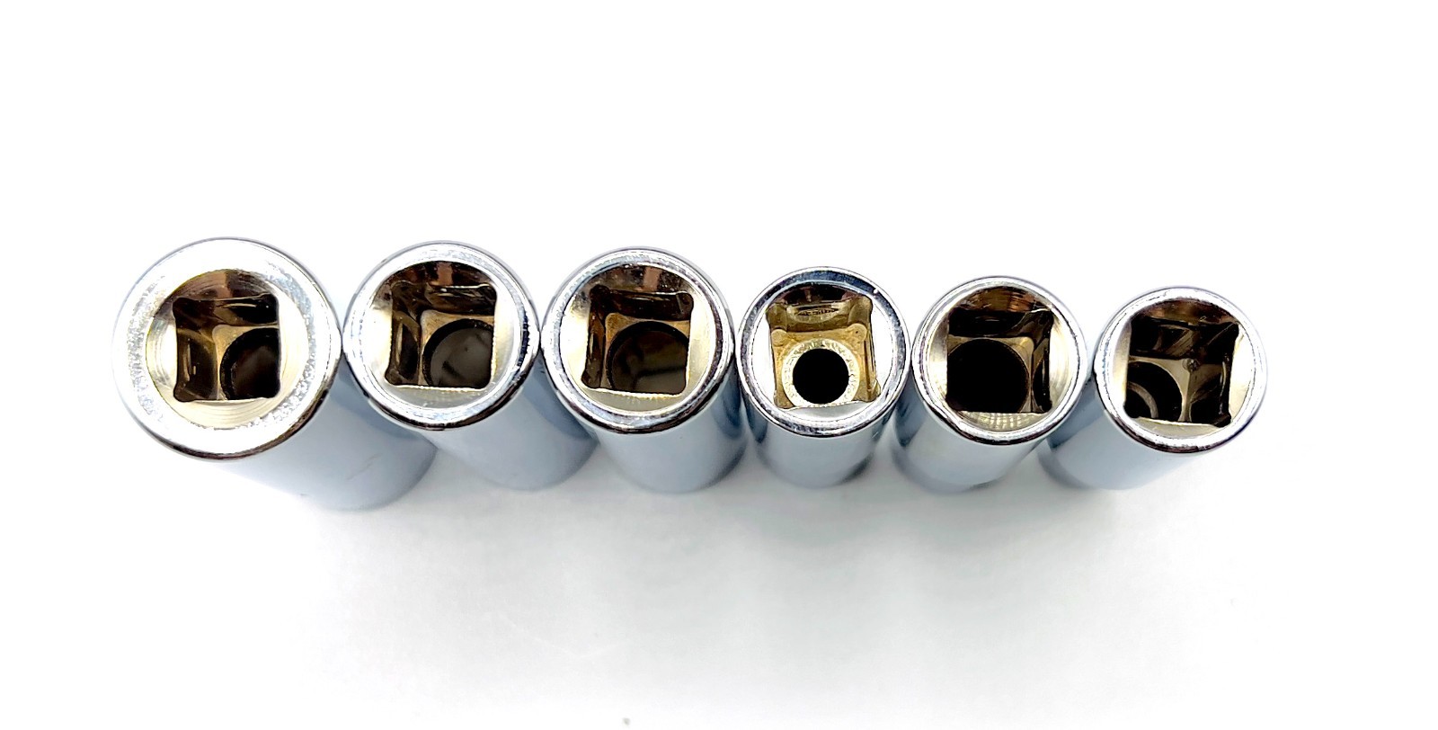 6-Piece 6-Point, 3/8-inch Drive, SAE Deep Sockets 5/8, 3/8, 2 x 1/2, 7/16, 5/16