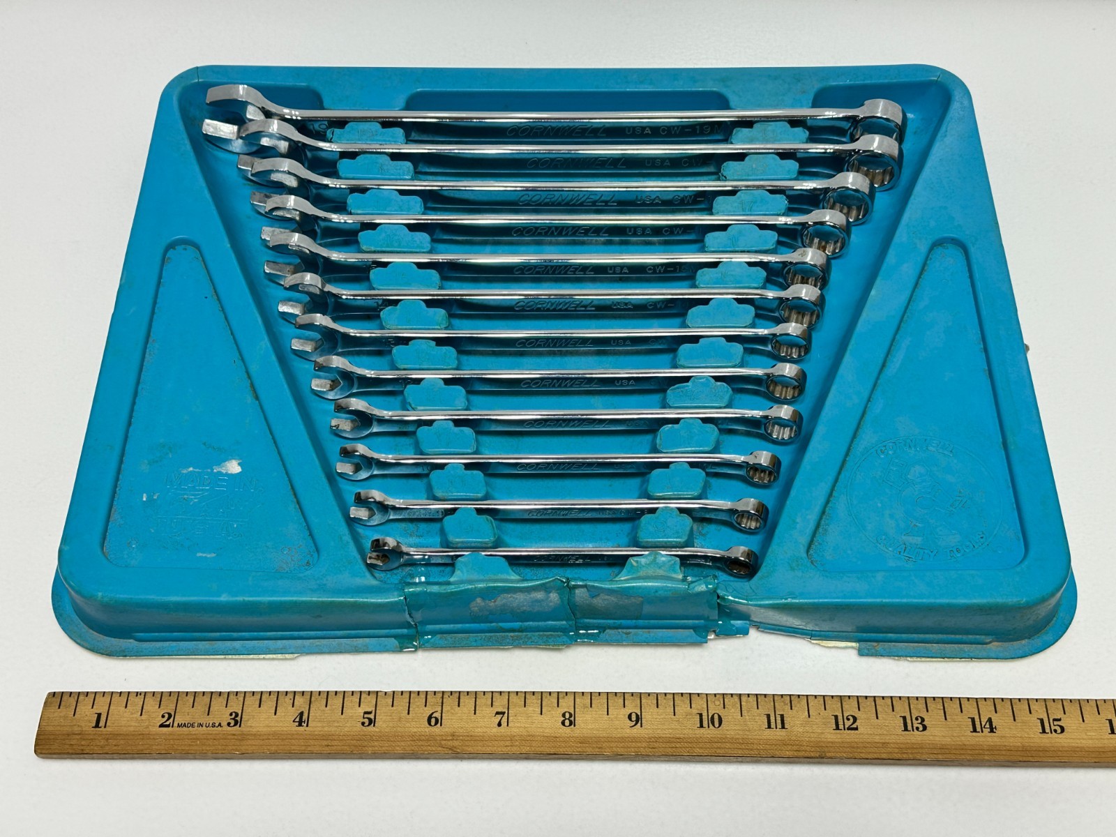 Cornwell USA WCM112LST 12pc Metric 8-19mm Extra Long Combination Wrench Set VTG