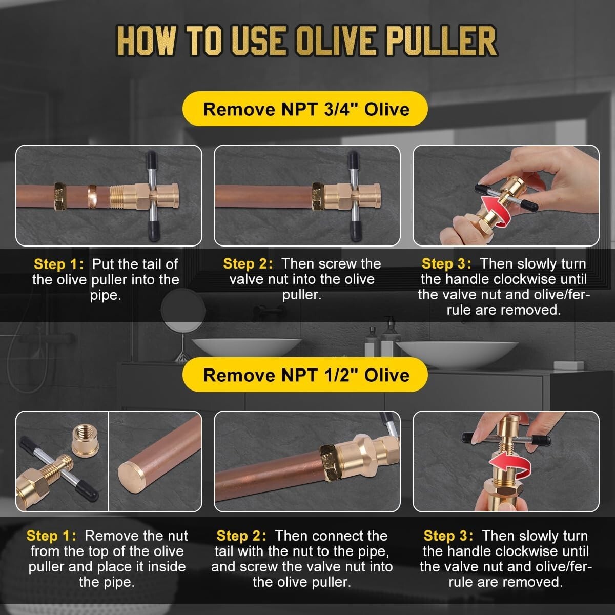 Corrosion-Resistant Olive Puller for Brass Pipes – Easy & Efficient Removal Tool