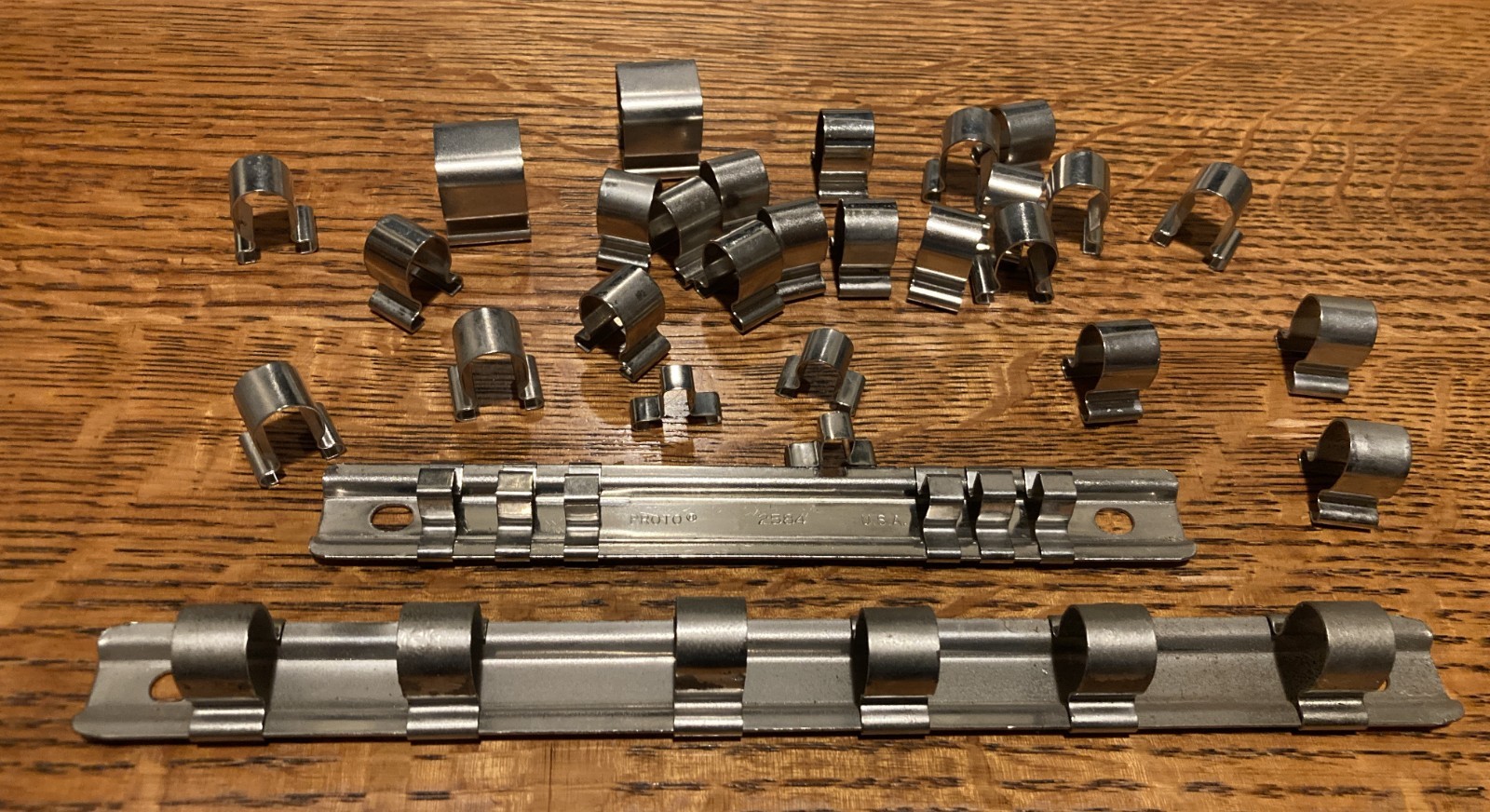 PROTO Tools 2584 Socket Holder & Unmarked Holder W /Assorted Clips