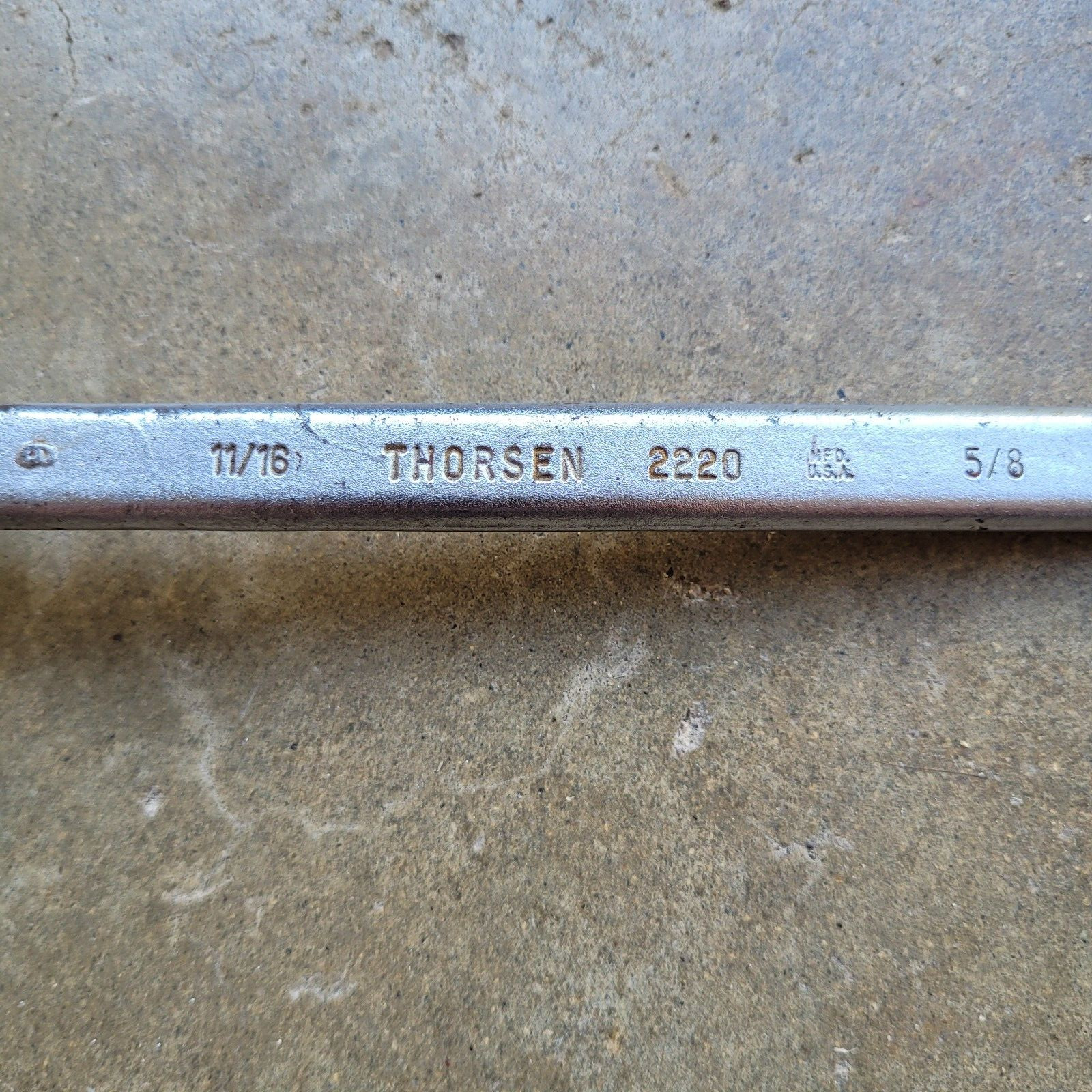 Thorsen Tools 2220 11/16″-5/8″ Double Box End 12 Point Offset Wrench Vtg USA