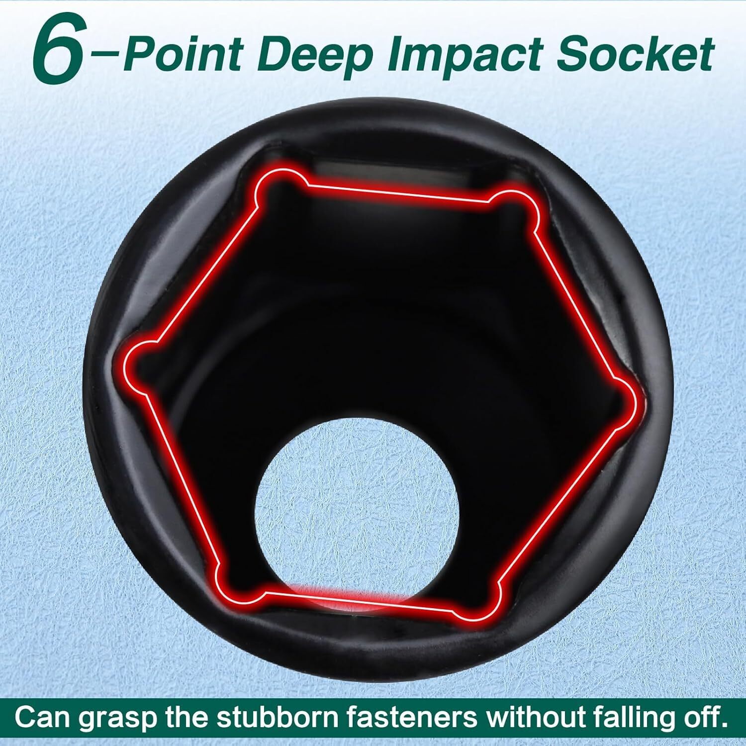 10pcs Metric Deep Impact Socket 1/2″ Drive 10mm-24mm 6 Point Sockets kit w/ case