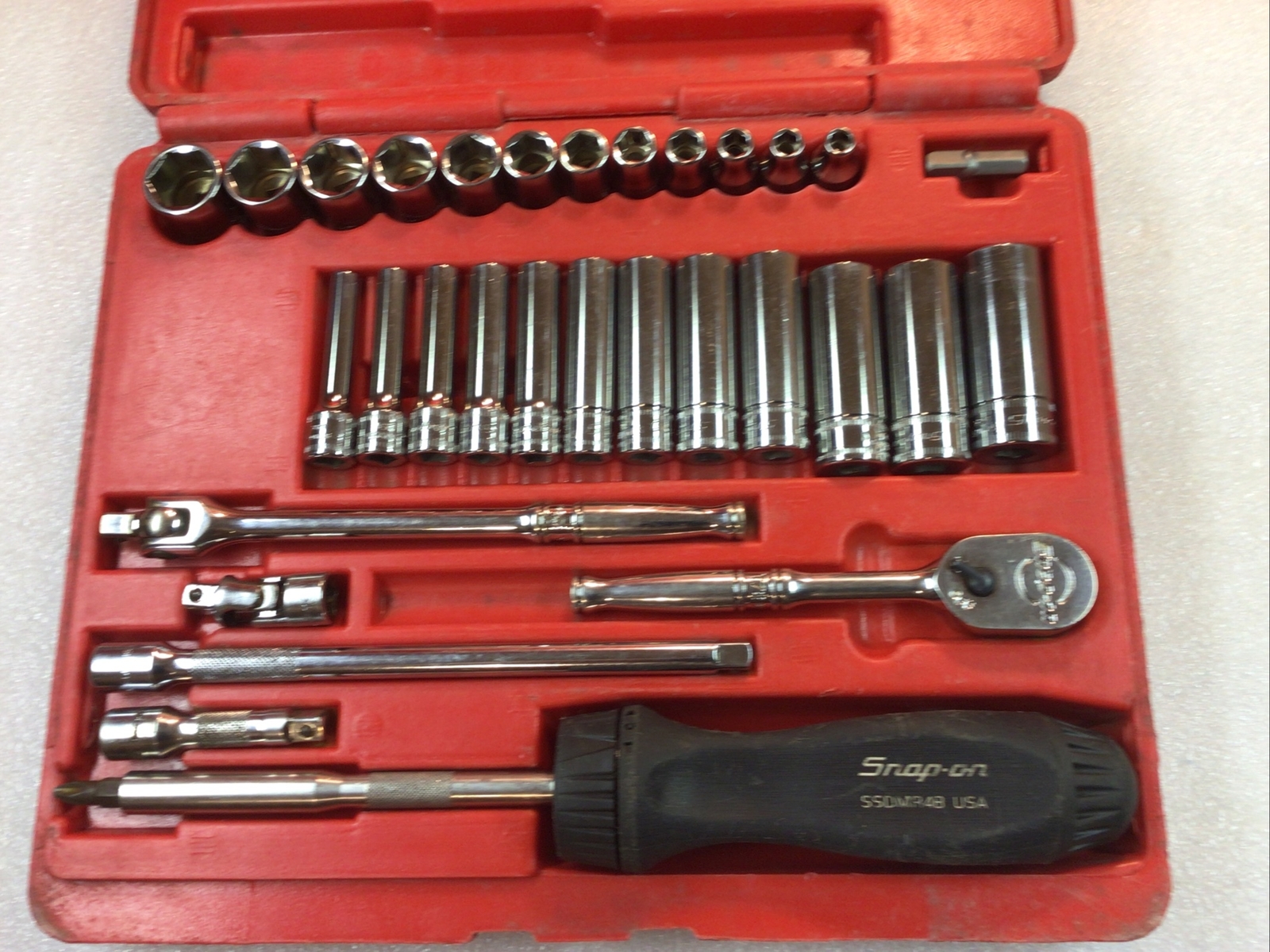 Snap On#131TMPB-31Pc.1/4”Dr.,6 Pt. Metric Deep/Shallow Gen. Svc. Socket Set-MINT