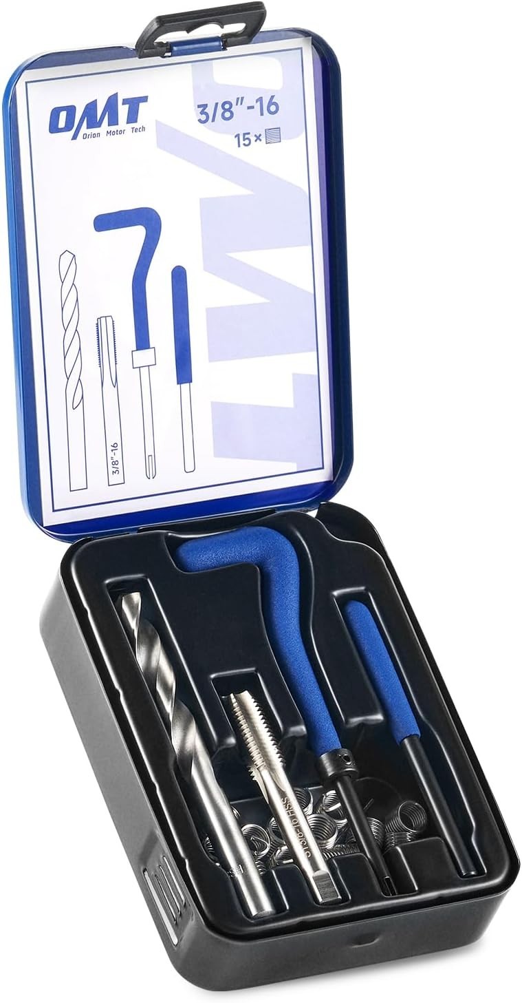 Complete Thread Repair Kit: 3/8″-16 Helicoil Tool Set with Inserts & Case