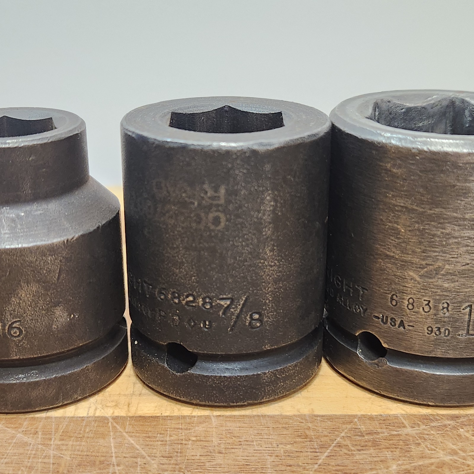 Wright & Proto 3/4 inch drive 6 point socket lot 1-3/8, 1-3/16, 7/8, 11/16, 9/16