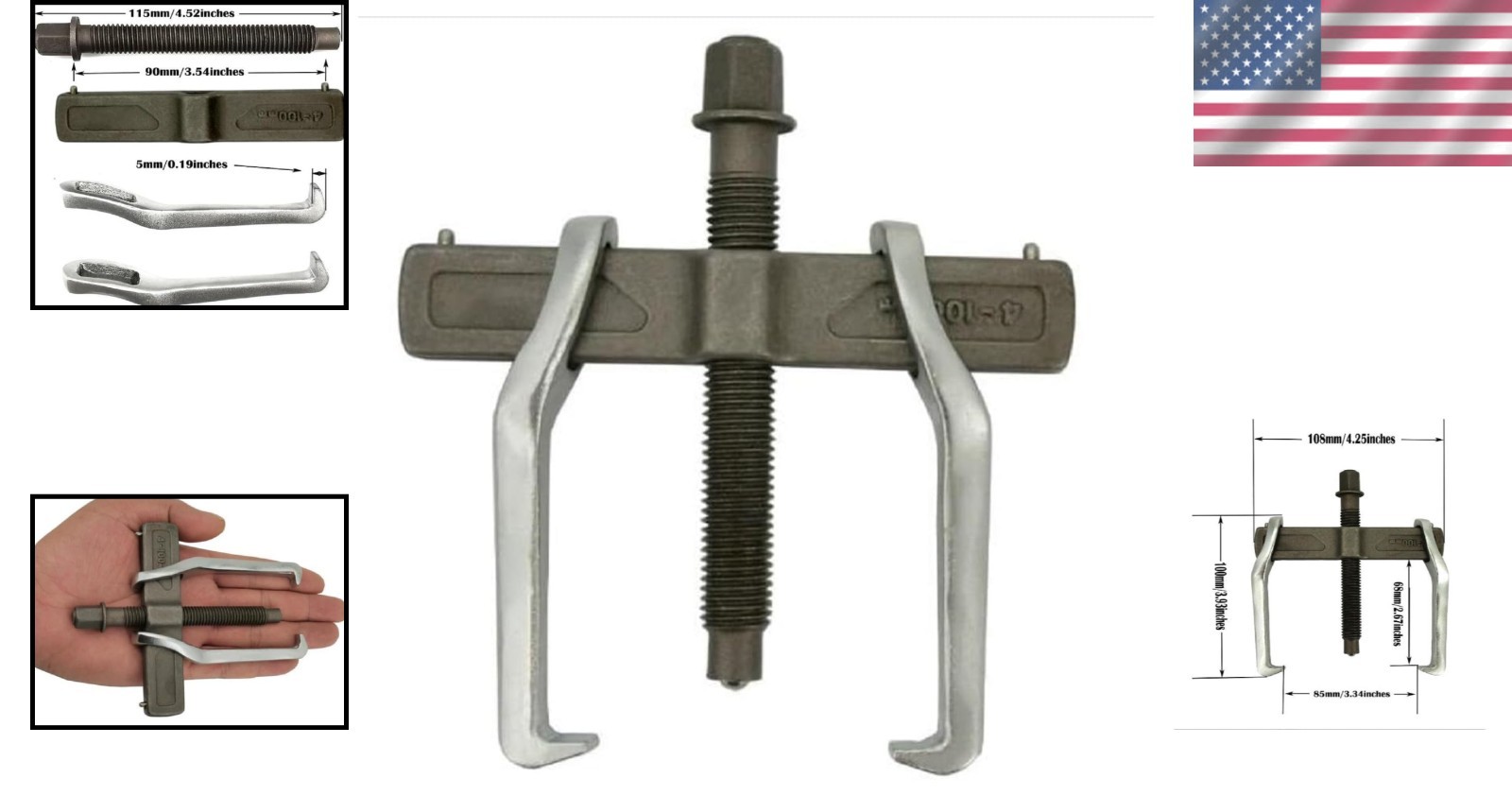 Efficient 2 Jaw Puller – 4 Inch Tool for Easy Internal and External Pulling